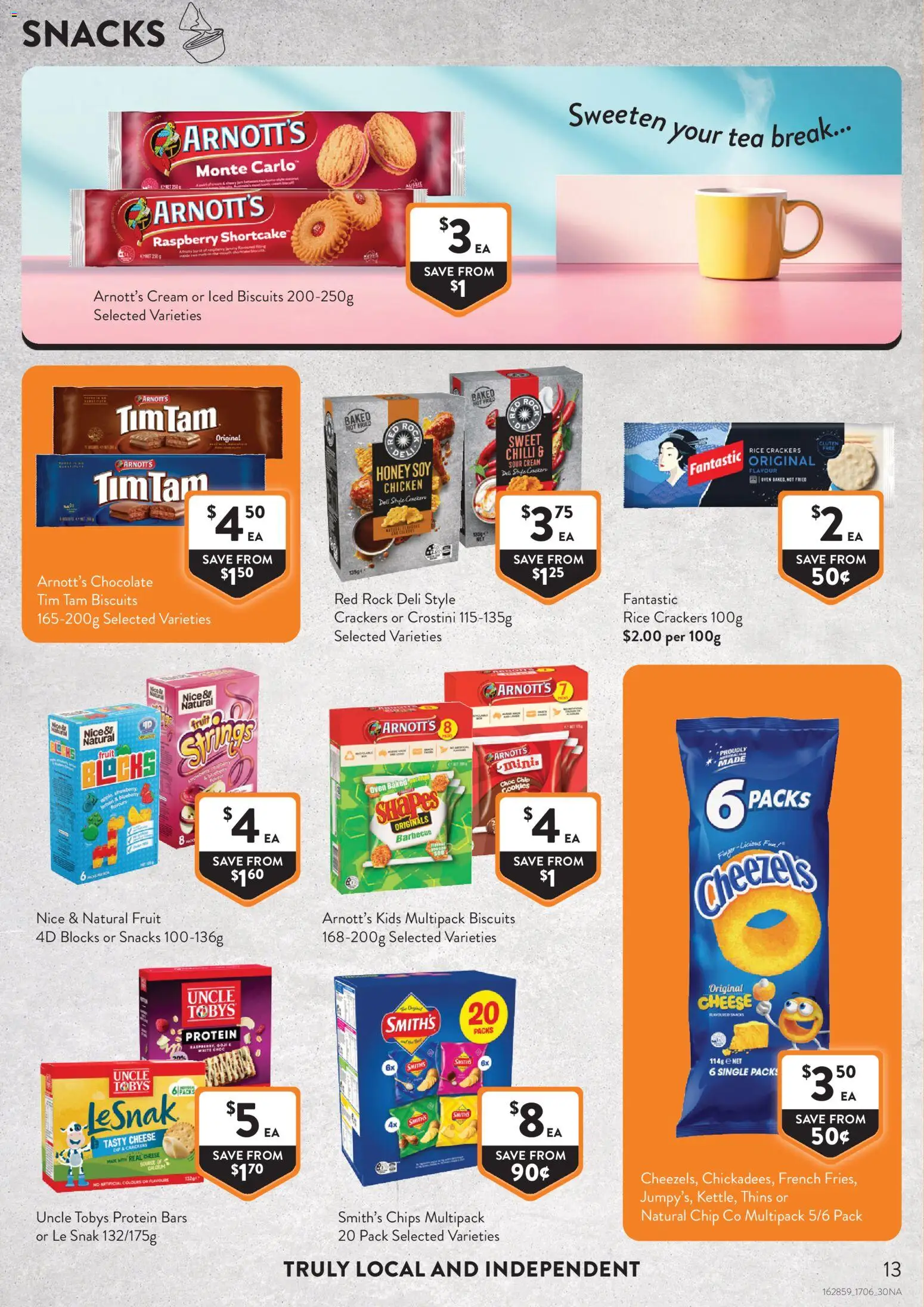 Foodworks catalogue - valid from 17.06.2026 | Page: 13 | Products: Chocolate, Chicken, Tea, Biscuits