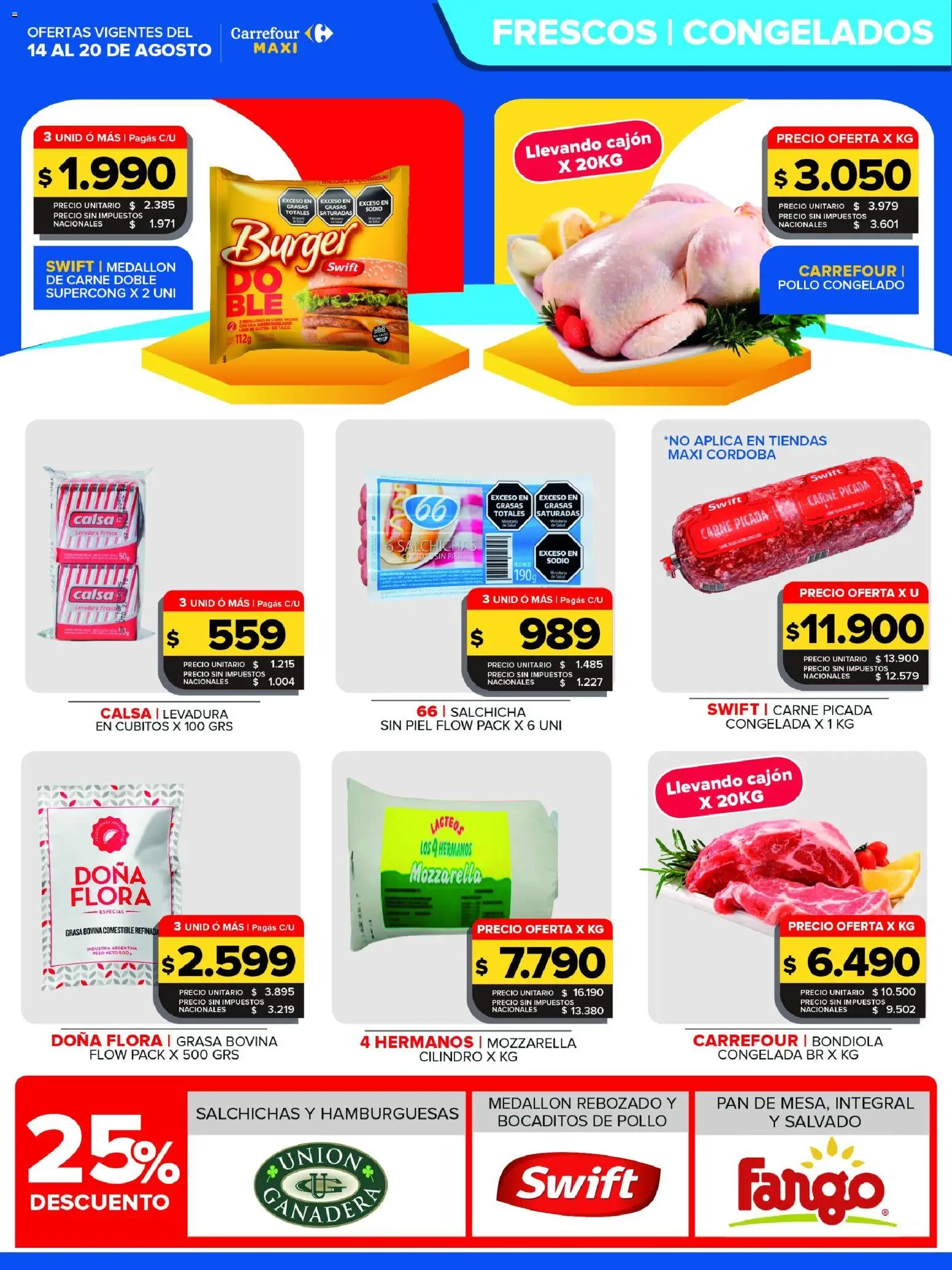 Carrefour Maxi catálogo │ válido desde el 14/08/2026 | Página: 9 | Productos: Levadura, Pollo, Carne picada, Té