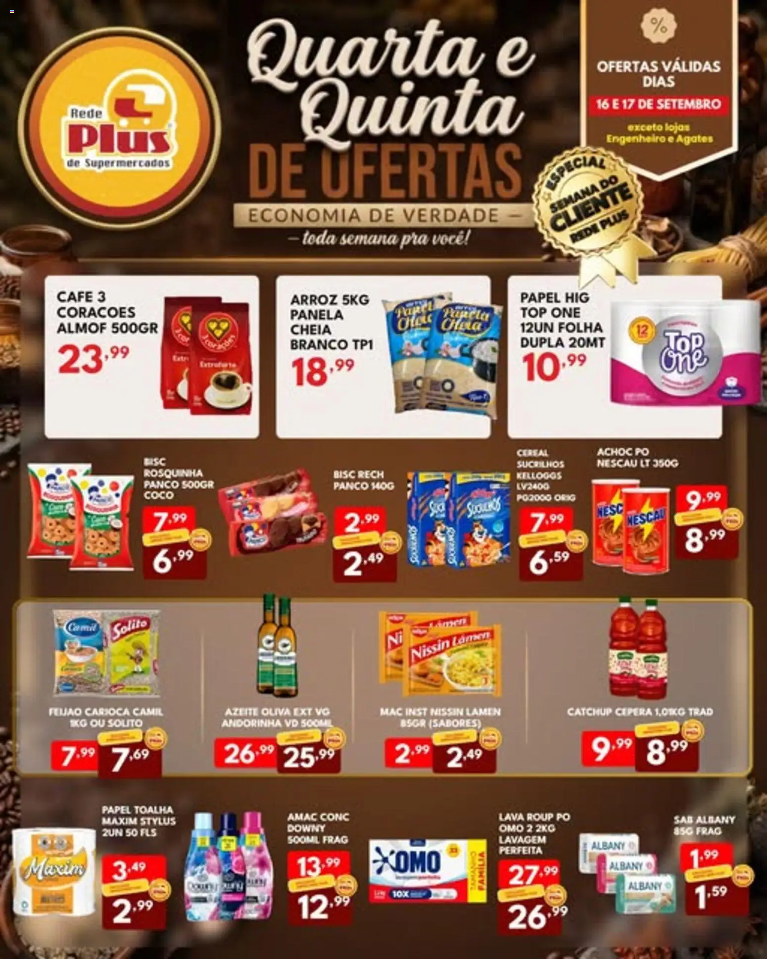 Rede Plus Supermercados Folheto - válido de 16/09/2026 | Página: 3 | Produtos: Feijão, Panela, Café, Sucrilhos
