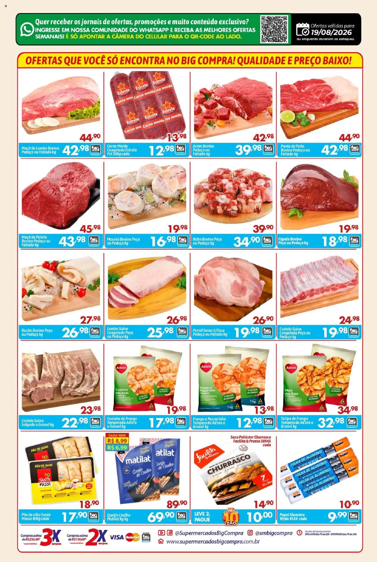 Big Compra Folheto - válido de 19/08/2026 | Página: 2 | Produtos: Queijo coalho, Jornais, Baixo, Fígado