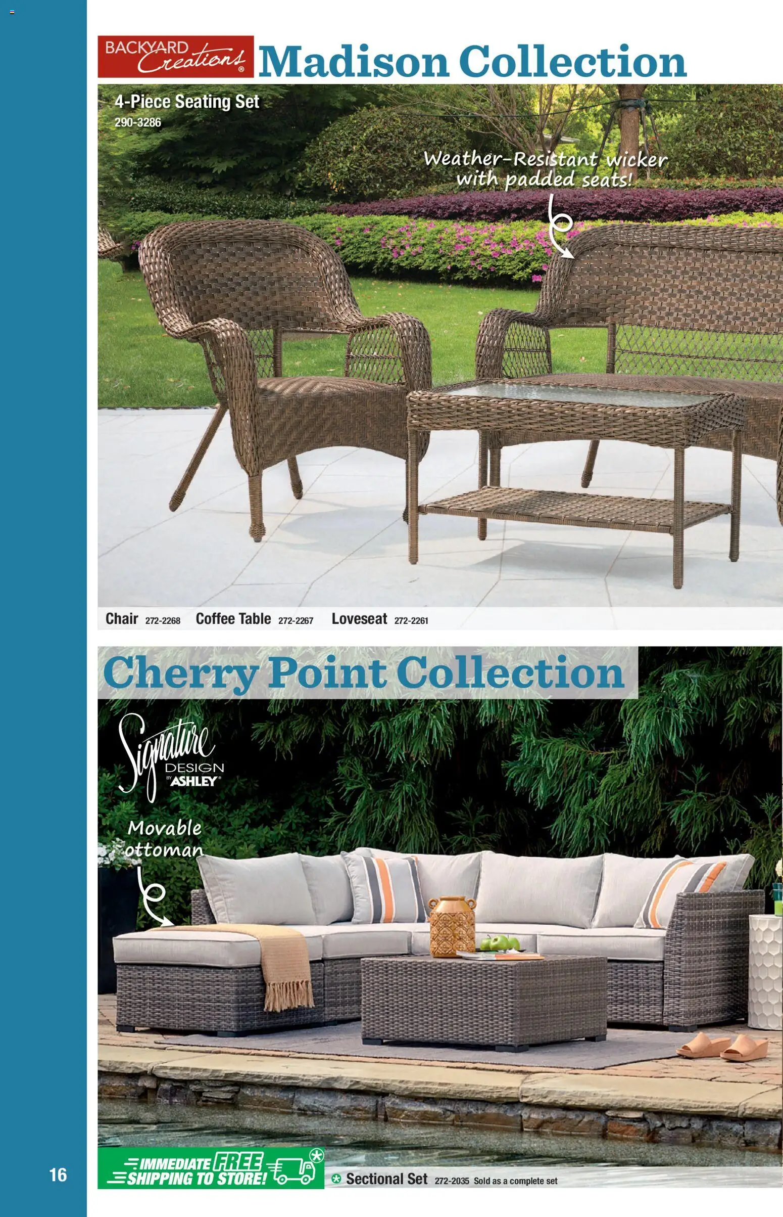Menards Outdoor Living Catalogue - valid from 02/04/2026 | Page: 16 | Products: Coffee table, Chair, Coffee, Loveseat