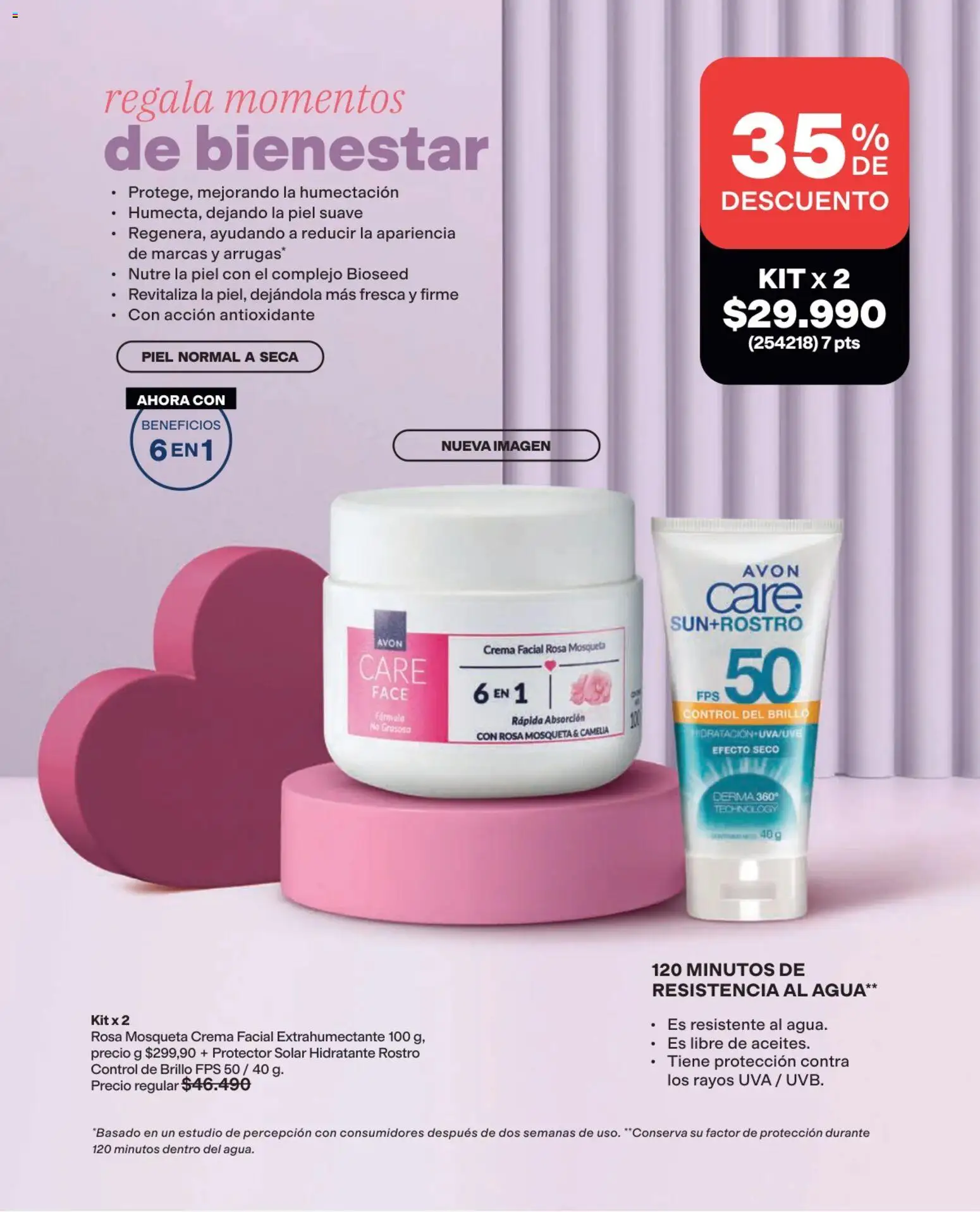 Avon revista - valida desde el 03/08/2026 | Página: 35 | Productos: Agua, Crema, Brillo, Protector solar