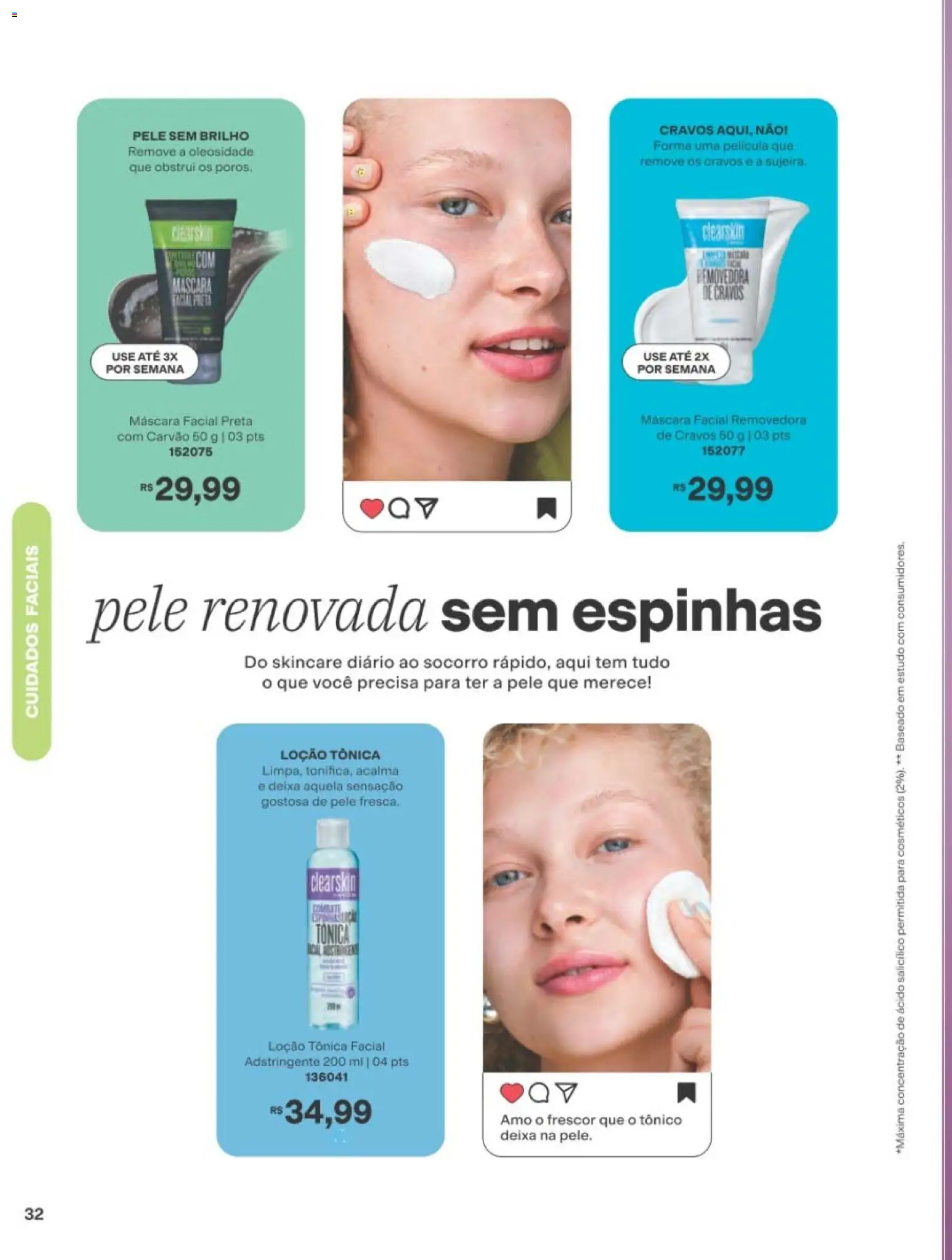 Avon Folheto - válido de 01/09/2026 | Página: 32 | Produtos: Tônico, Máscara facial, Adstringente