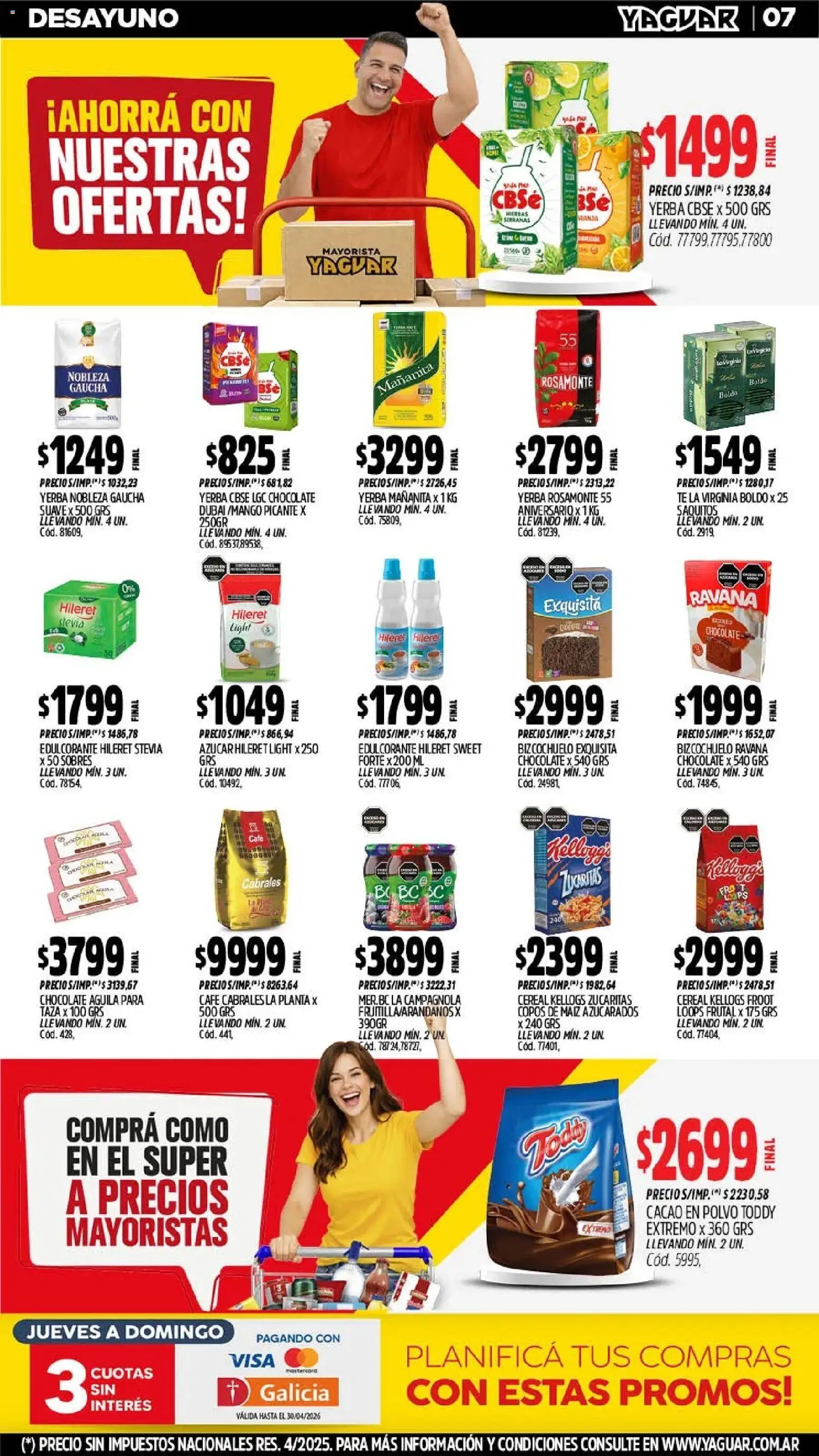 Yaguar - Oferta Semanal Mar del Plata │ válido desde el 11.05.2026 | Página: 7 | Productos: Polvo, Té, Cacao, Planta