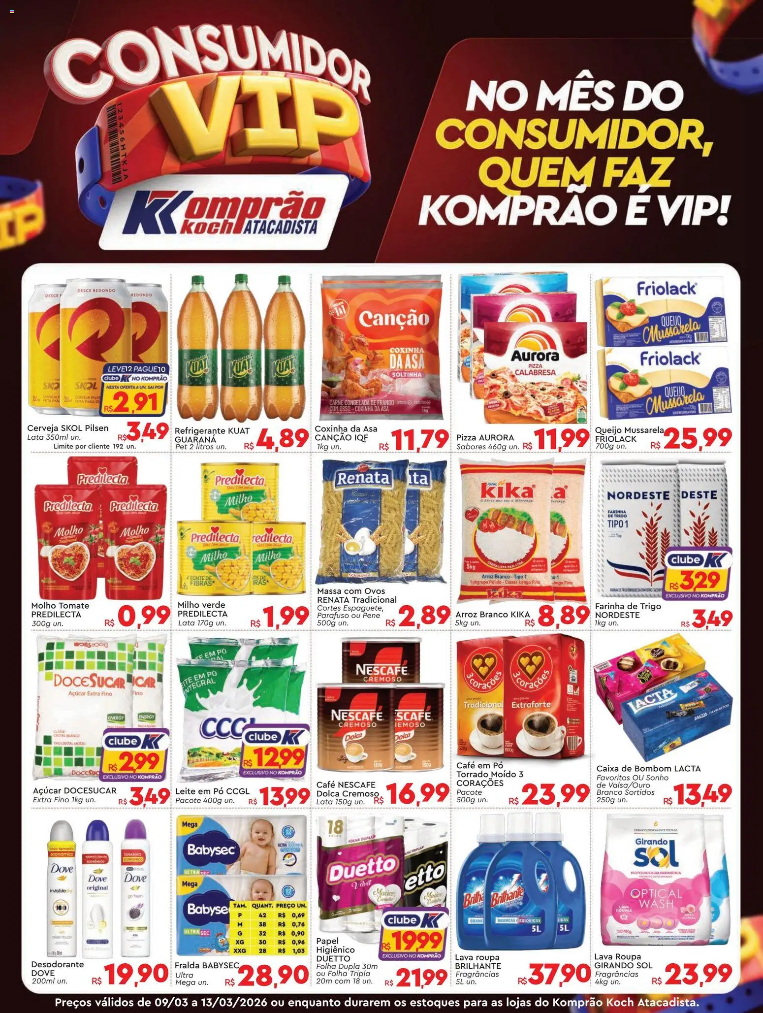 Komprao Atacadista Folheto - válido de 09.03.2026 | Página: 1 | Produtos: Queijo, Arroz, Mussarela, Leite em pó