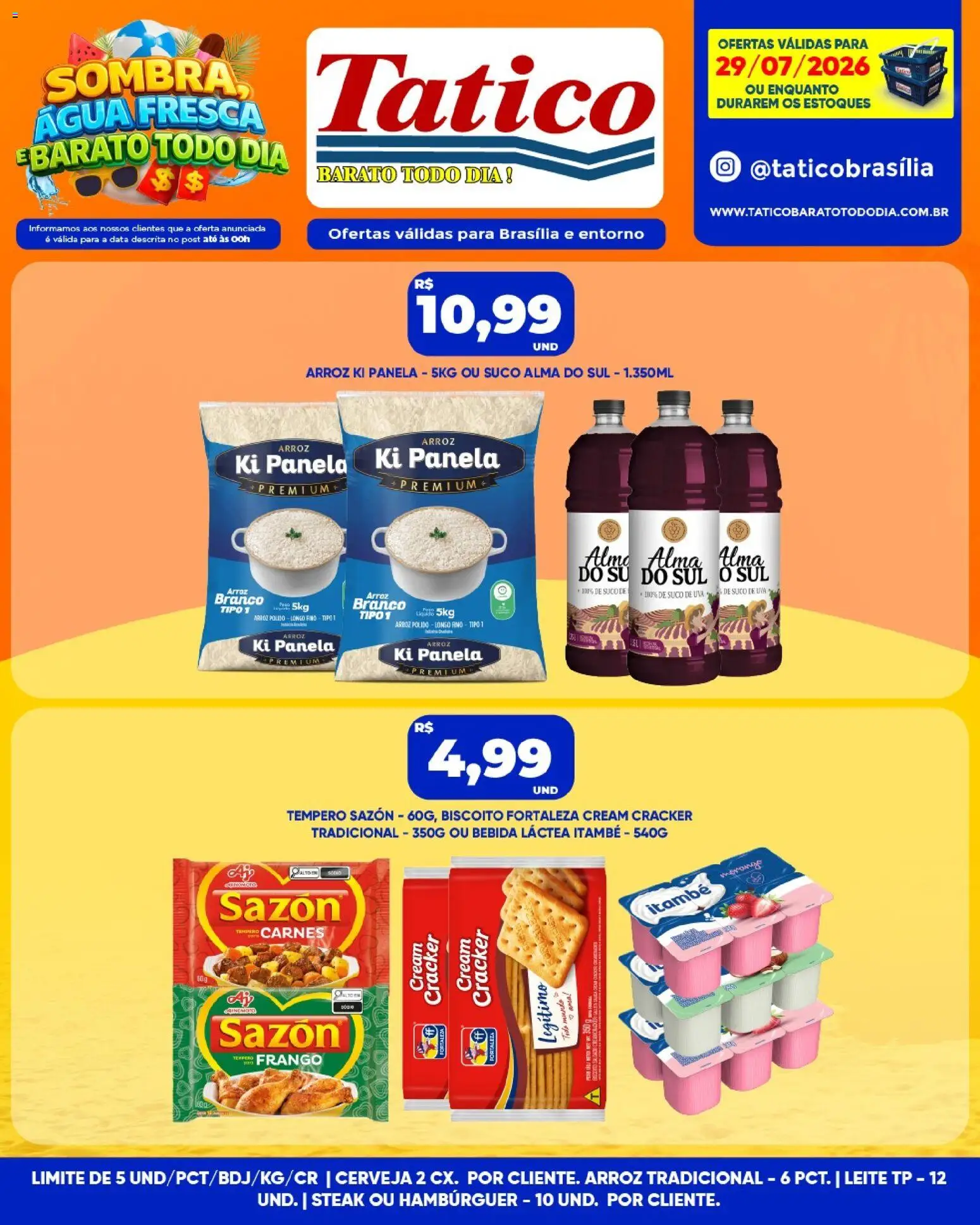 Tatico Folheto - válido de 30/07/2026 | Página: 34 | Produtos: Biscoito, Leite, Arroz, Bebida