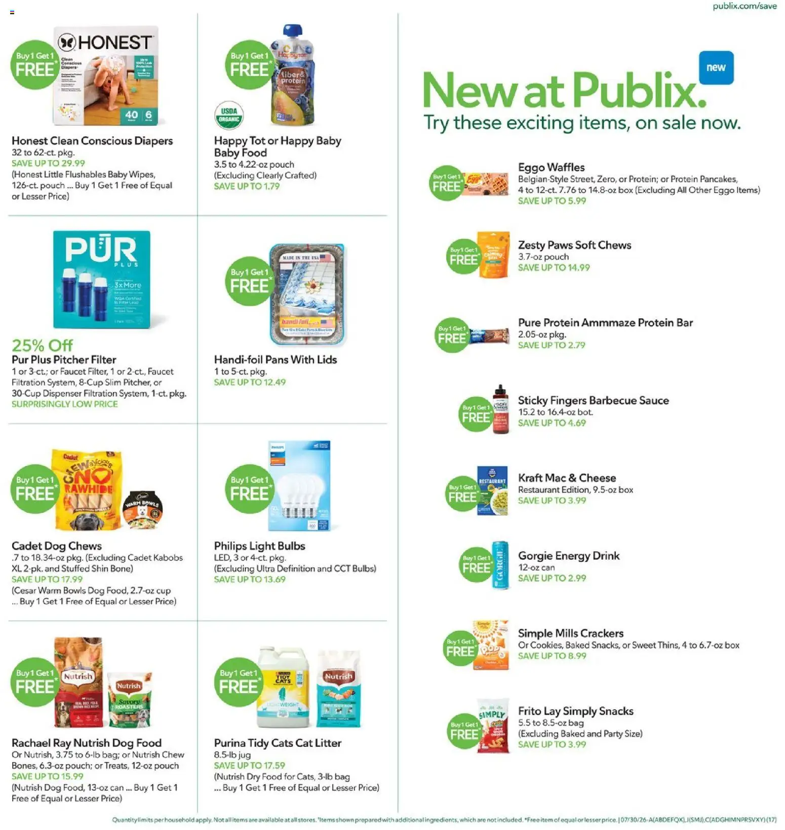 Publix Weekly Ad - valid from 07/29/2026 | Page: 17 | Products: Cat Litter, Baby food, Sauce, Bag