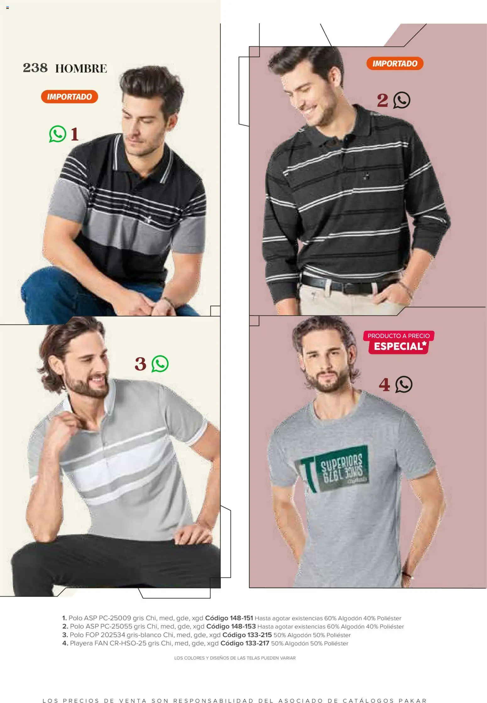 Nuevas ofertas de SC Pakar válidas en toda la República Mexicana desde el 31/07/2026. ¡Encuentra las mejores ofertas en SC Pakar catálogo Ropa! | Página: 238 | Productos: Algodón, Playera