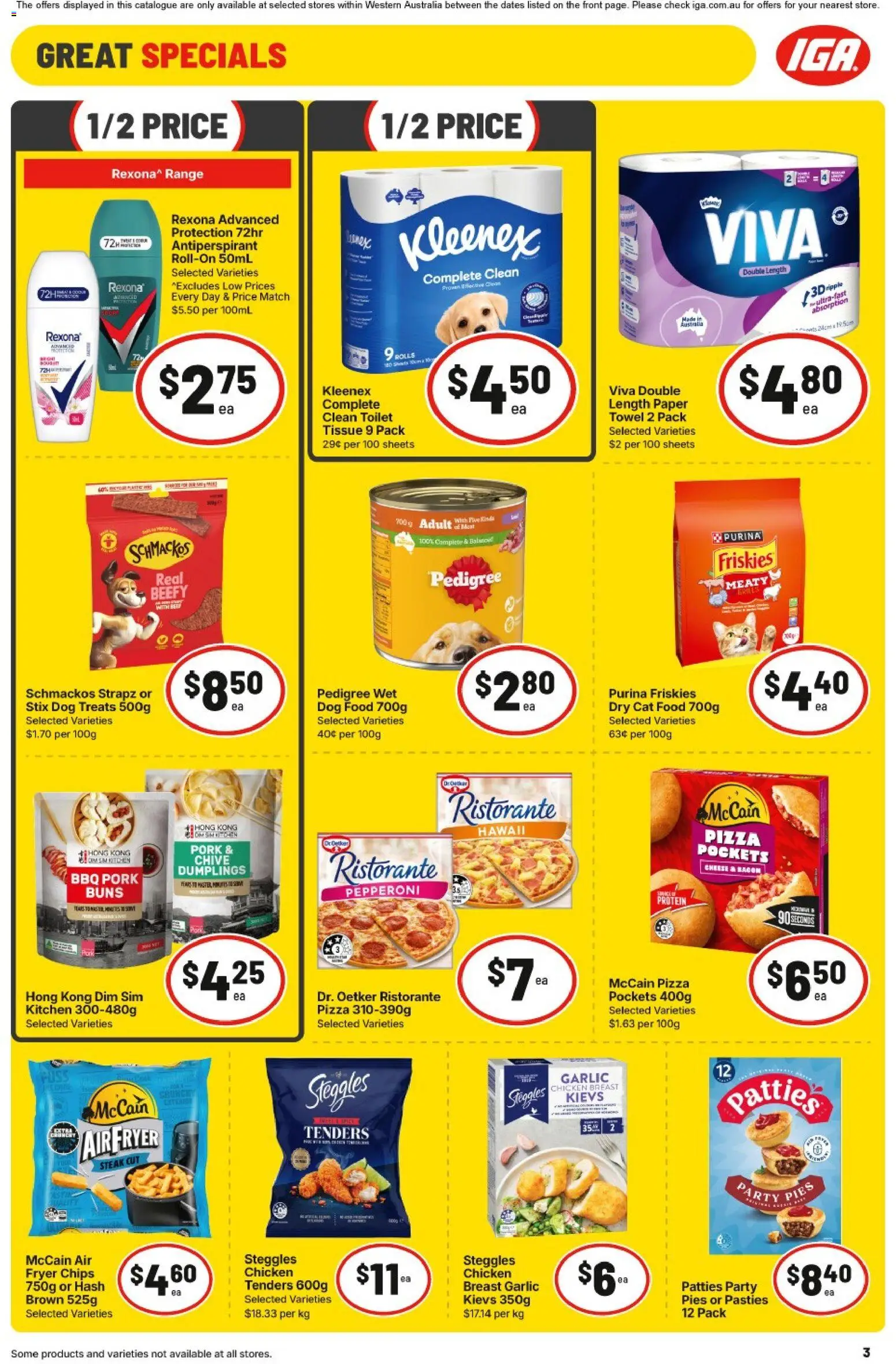 IGA catalogue - valid from 30/09/2026 | Page: 3 | Products: Toilet, Pork, Steak, Pies