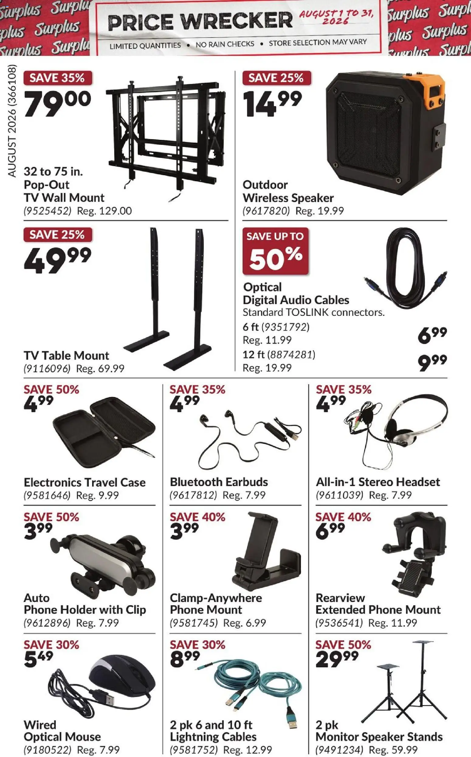Princess Auto flyer valid from Aug 1, 2026 | Page: 15 | Products: Phone, Monitor, Mouse, Case