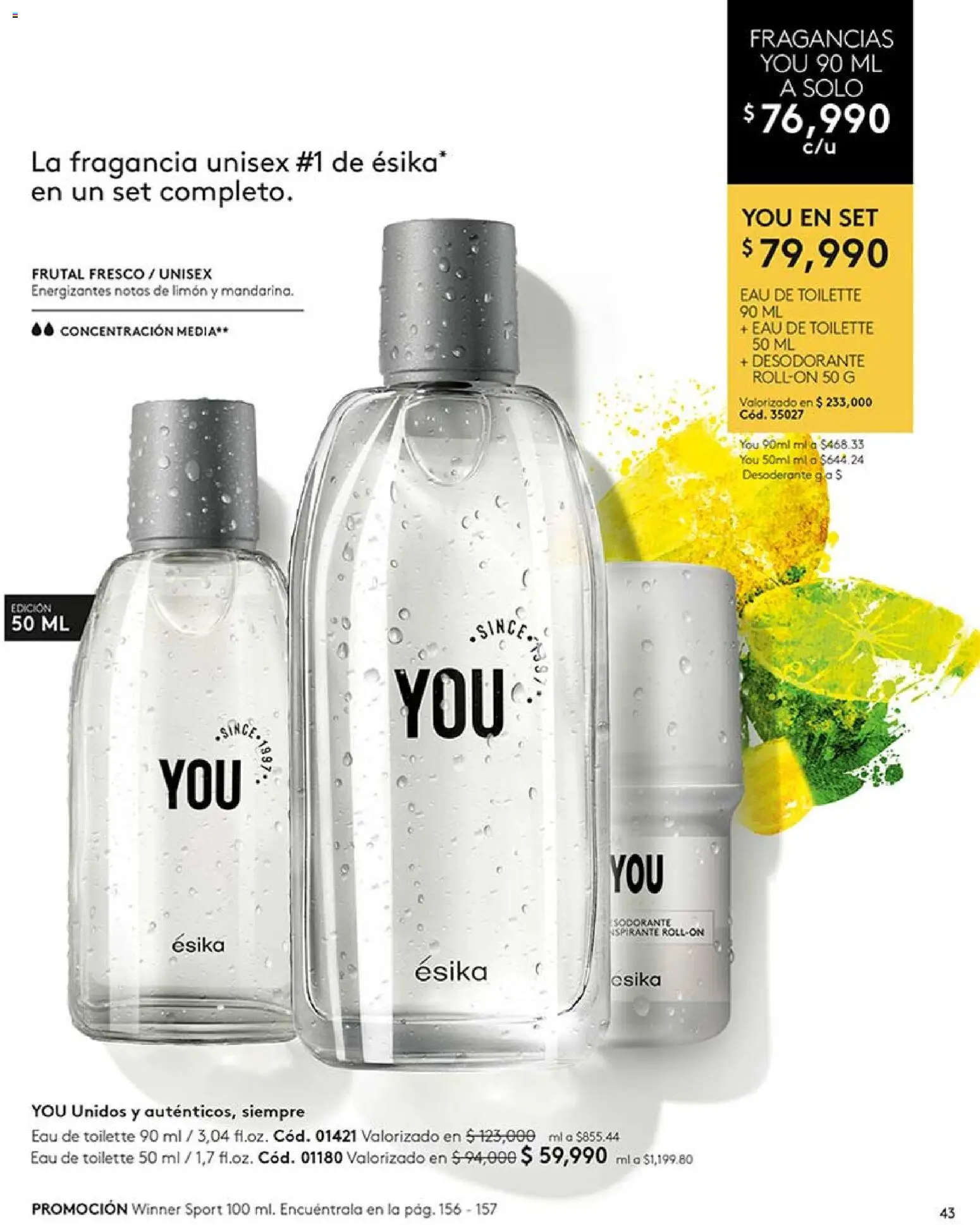 Ésika revista - valida desde el 17/07/2026 | Página: 43 | Productos: Limón, Fragancia, Eau de toilette, Desodorante