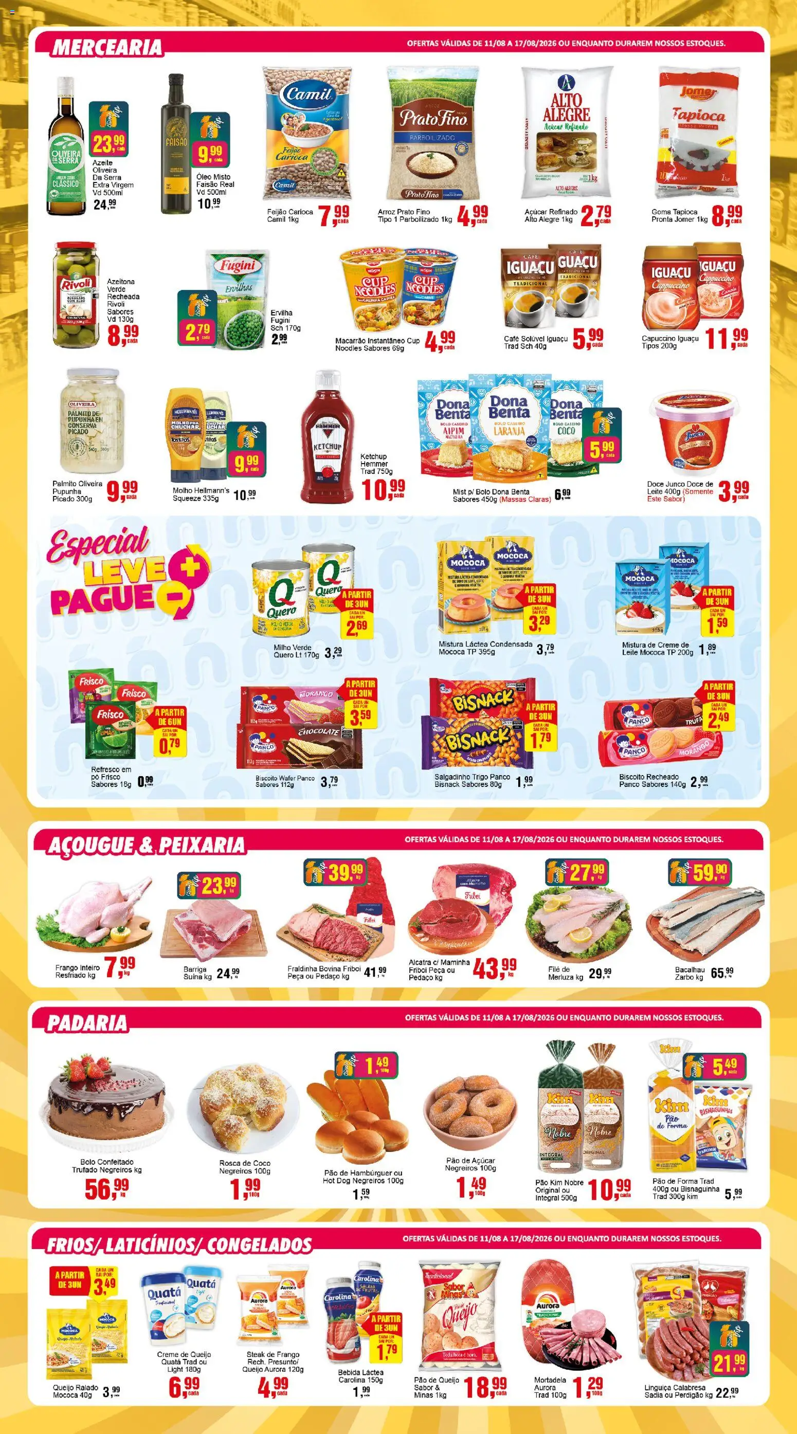 Negreiros Folheto - válido de 11/08/2026 | Página: 3 | Produtos: Aipim, Ervilha, Fraldinha, Açúcar