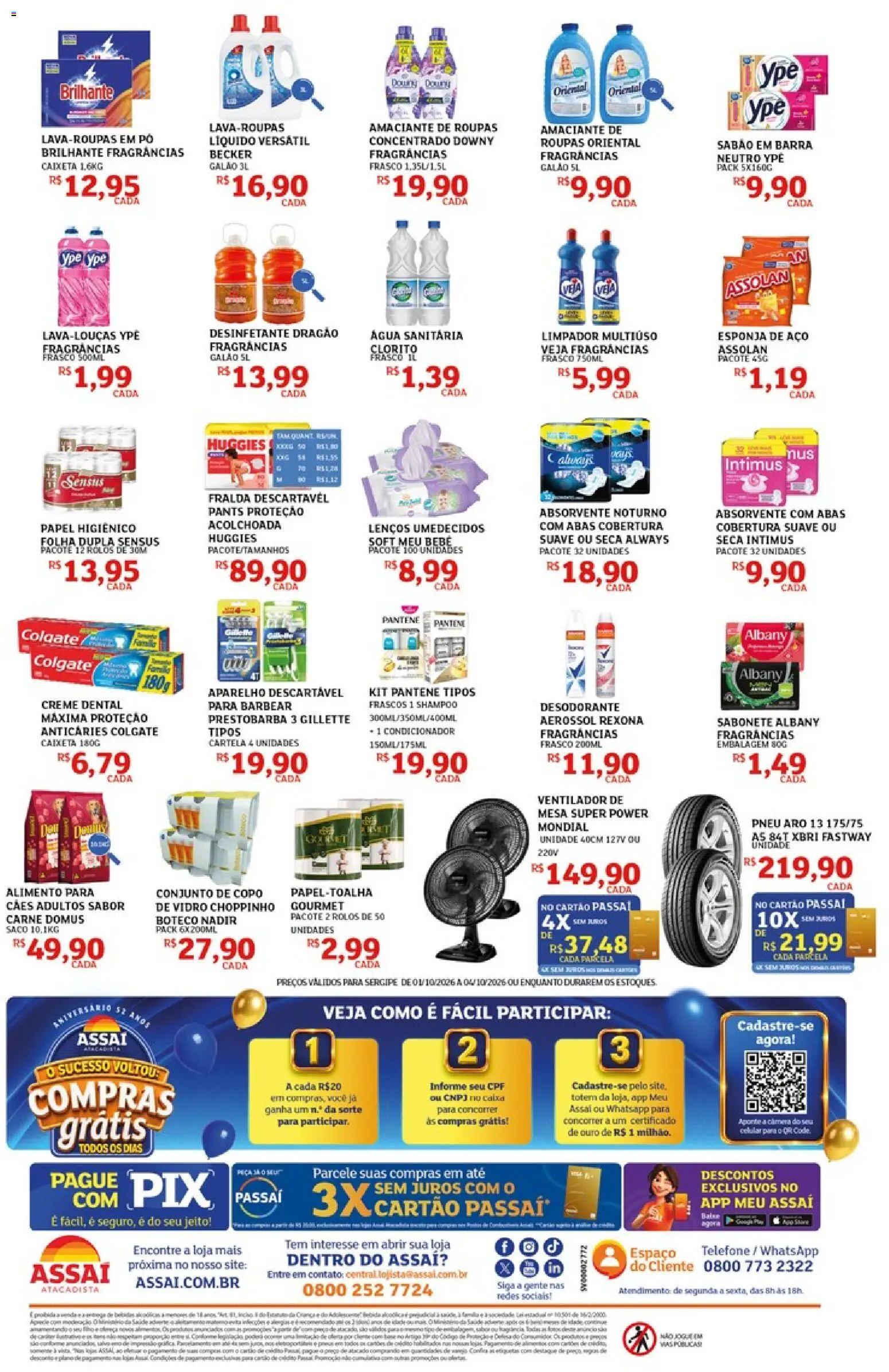 Assaí Atacadista Folheto - válido de 01/10/2026 | Página: 4 | Produtos: Sabão, Desodorante, Esponja de aço, Desinfetante