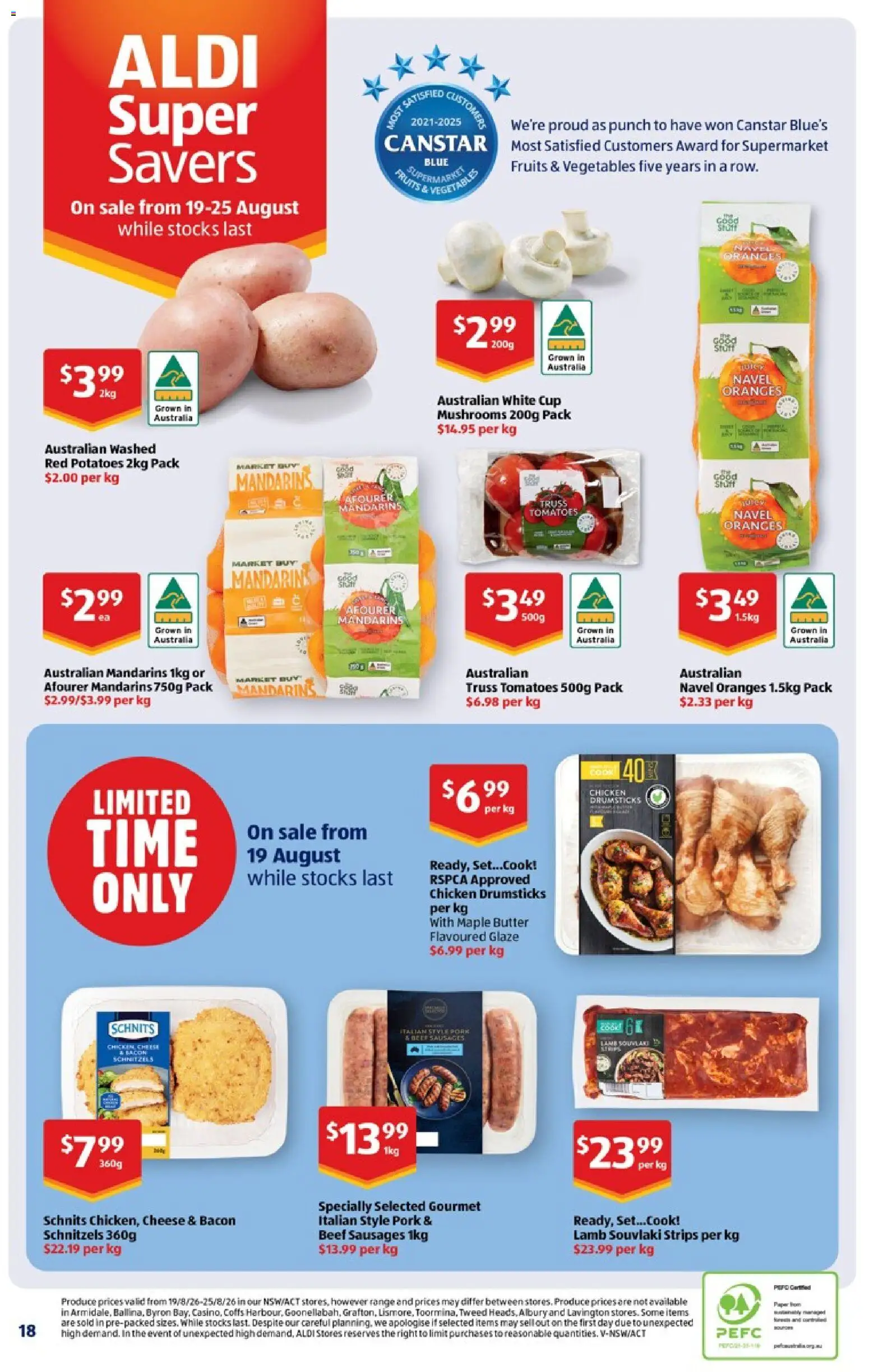 Aldi catalogue - valid from 23/08/2026 | Page: 18 | Products: Butter, Chicken, Lamb, Potatoes