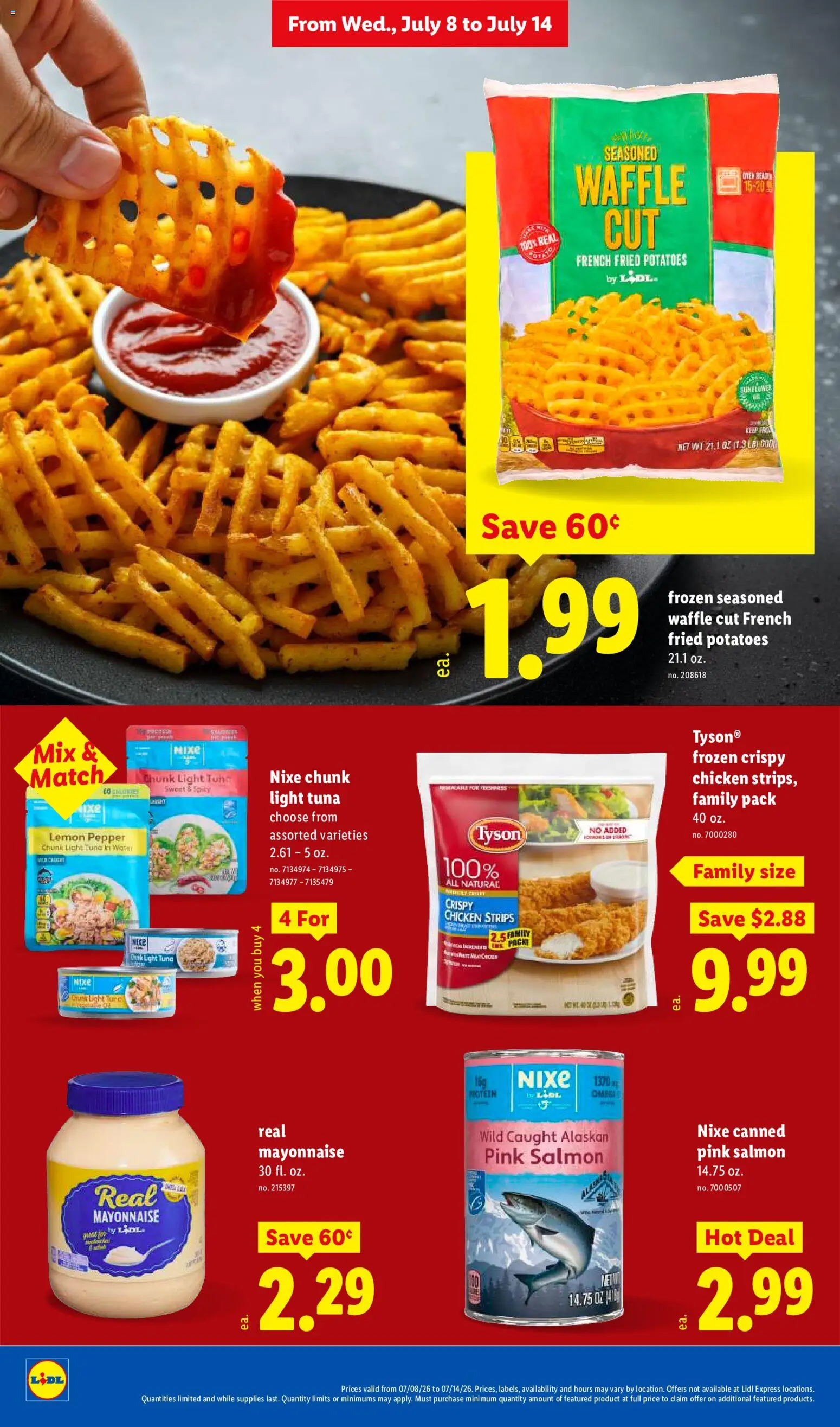 Lidl Weekly Ad - valid from 07/08/2026 | Page: 22 | Products: Chicken, Chicken strips, Tuna, Salmon