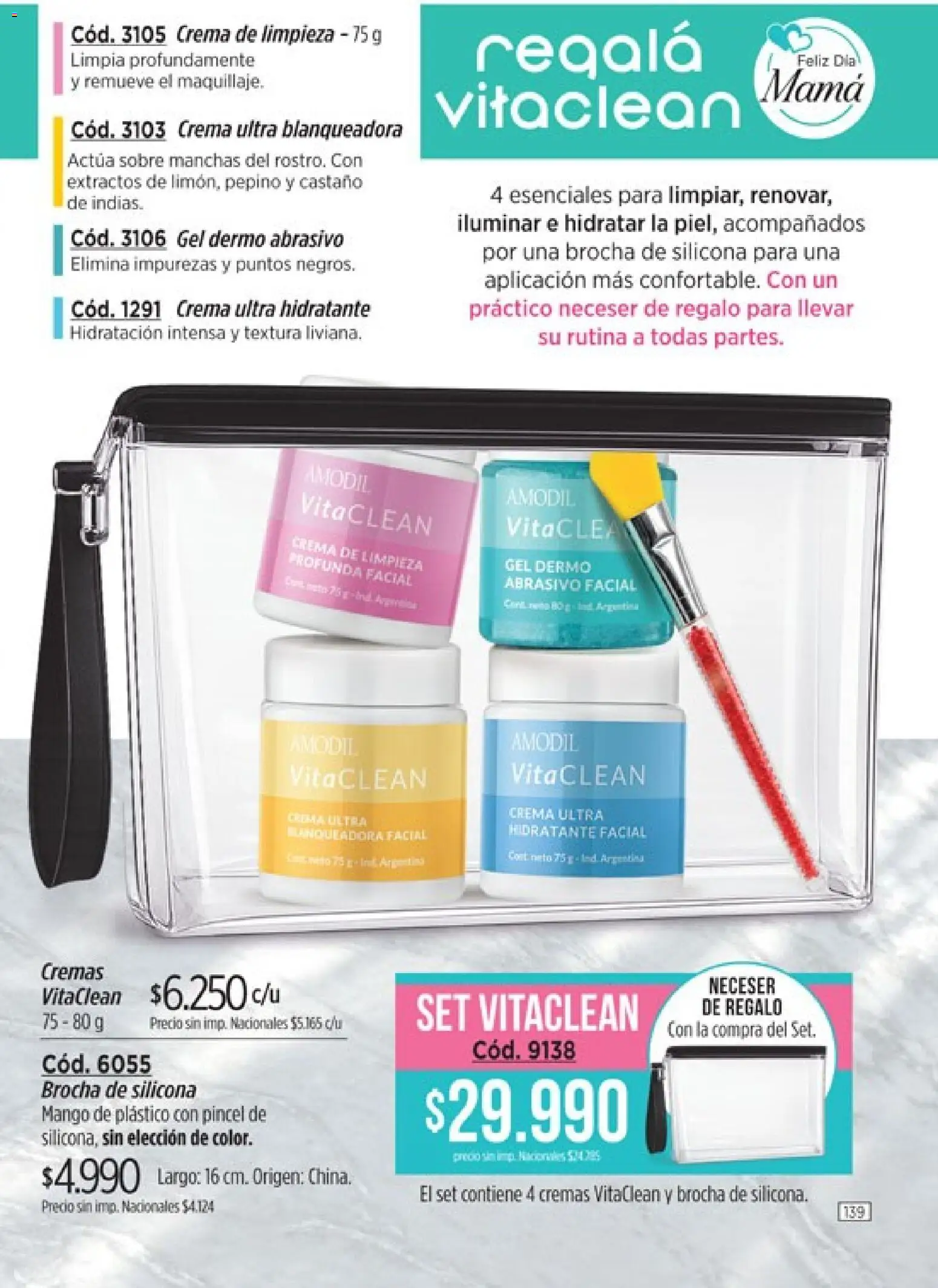 Catálogo Amodil Campaña 14 │ válido desde el 07/08/2026 | Página: 139 | Productos: Sobre, Pincel, Crema de limpieza, Neceser