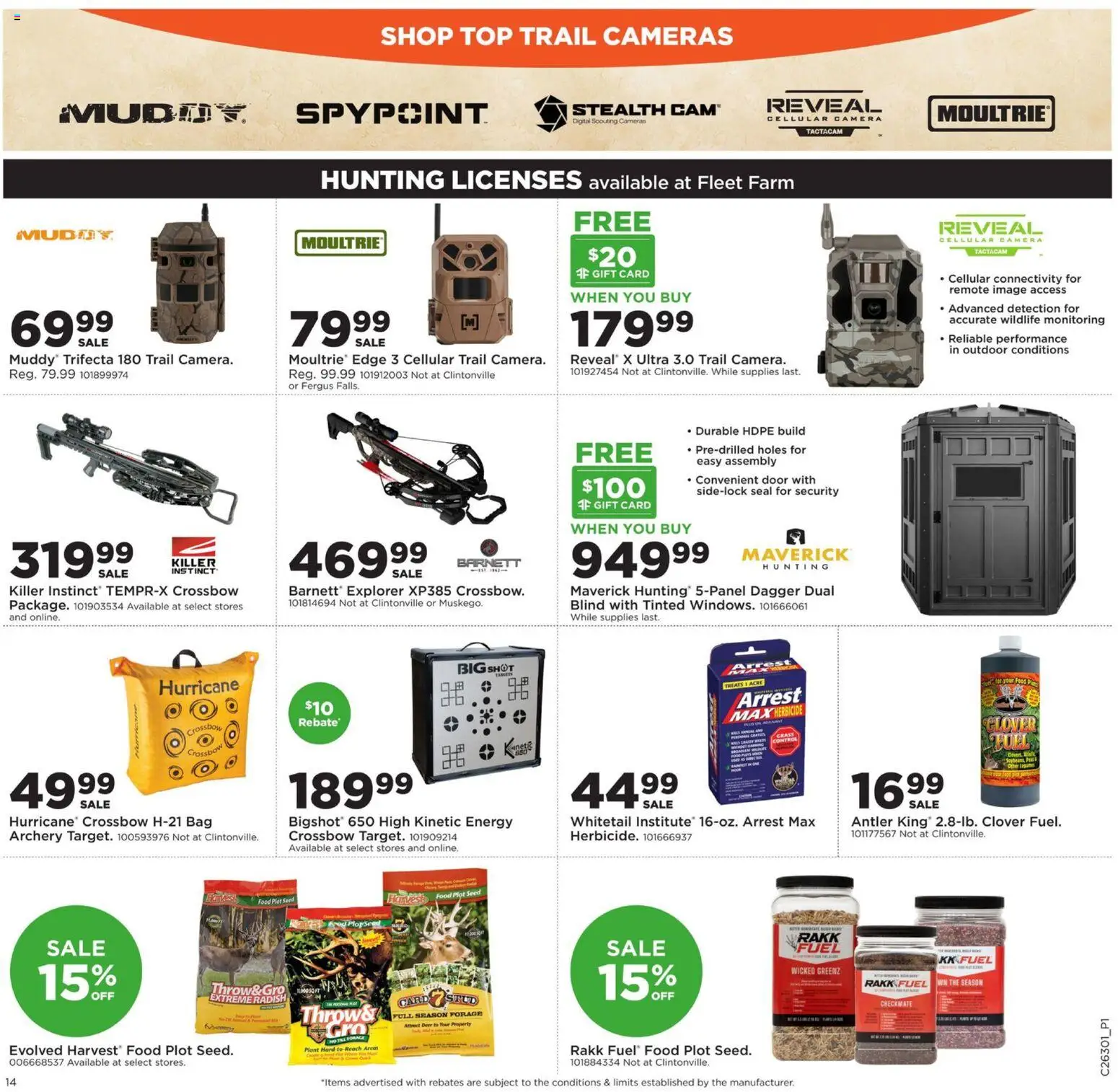 Mills Fleet Farm Weekly Ad - valid from 07/20/2026 | Page: 17 | Products: Crossbow, Camera, Bag, Archery