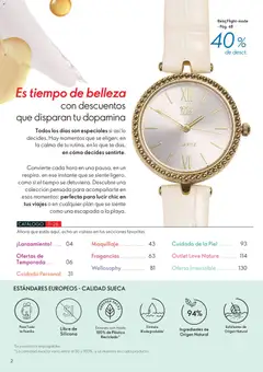 Vista previa de folleto Oriflame catálogo - Campaña 11 de la Oriflame válido desde 01/08/2026 | Página: 2 | Productos: Té, Reloj, Maquillaje