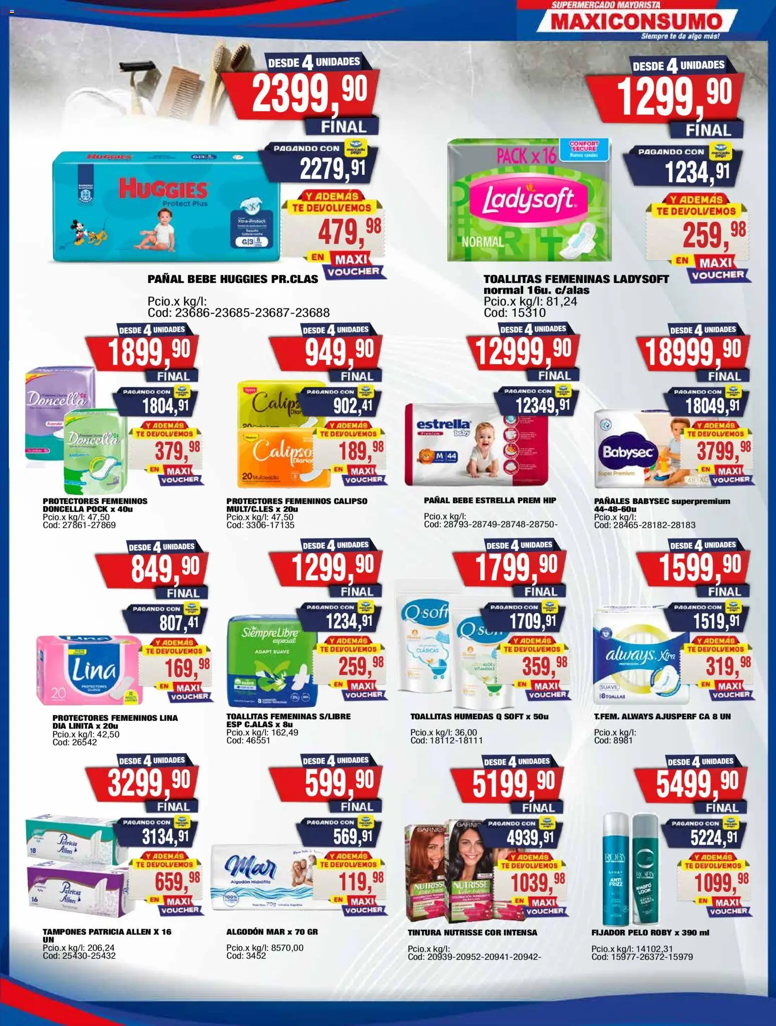 Maxiconsumo ofertas │ válido desde el 16.03.2026 | Página: 29 | Productos: Toallitas húmedas, Fijador, Té, Pañales