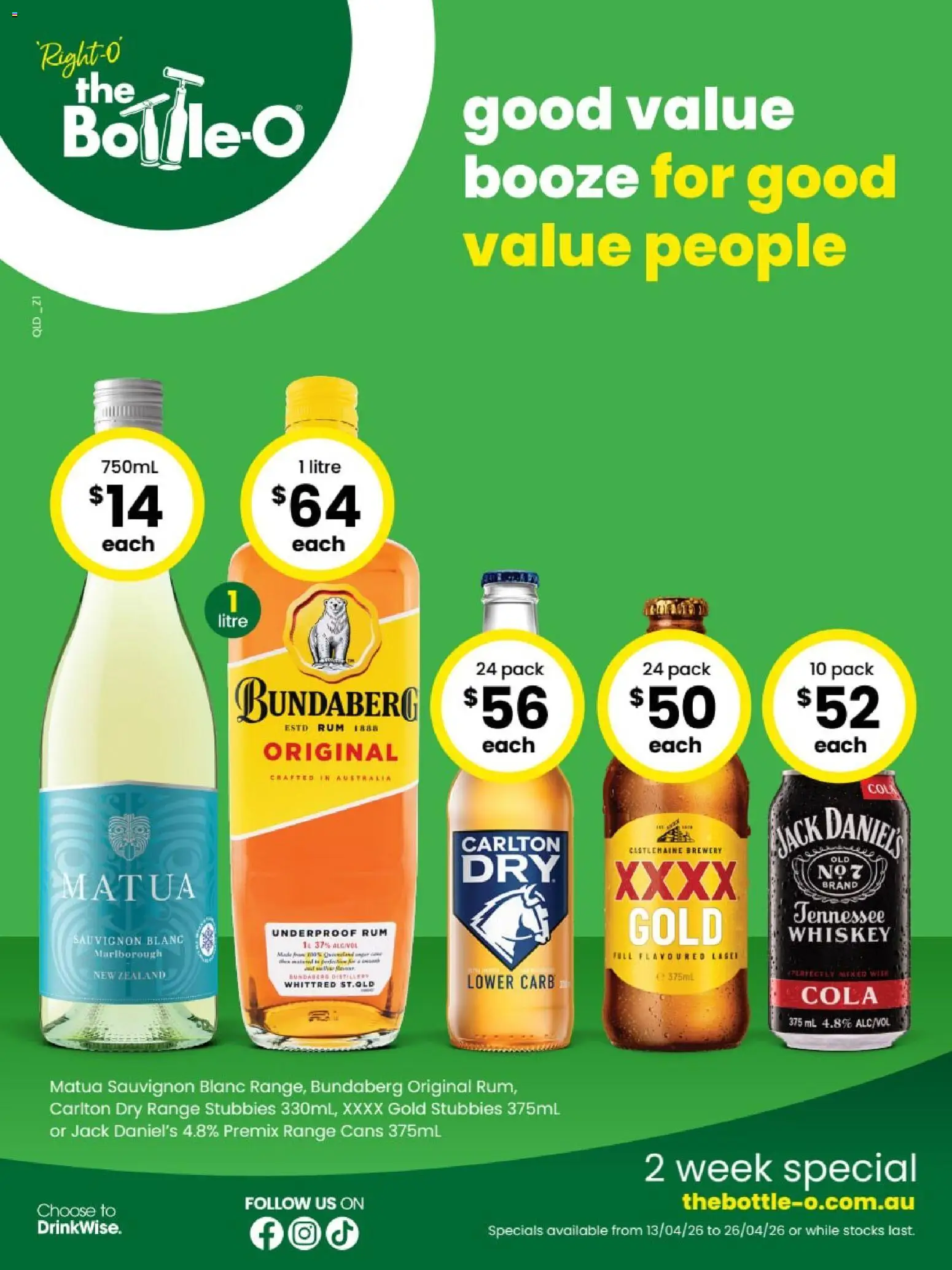 The Bottle-O catalogue - valid from 13.04.2026 | Page: 1 | Products: Whiskey, Rum