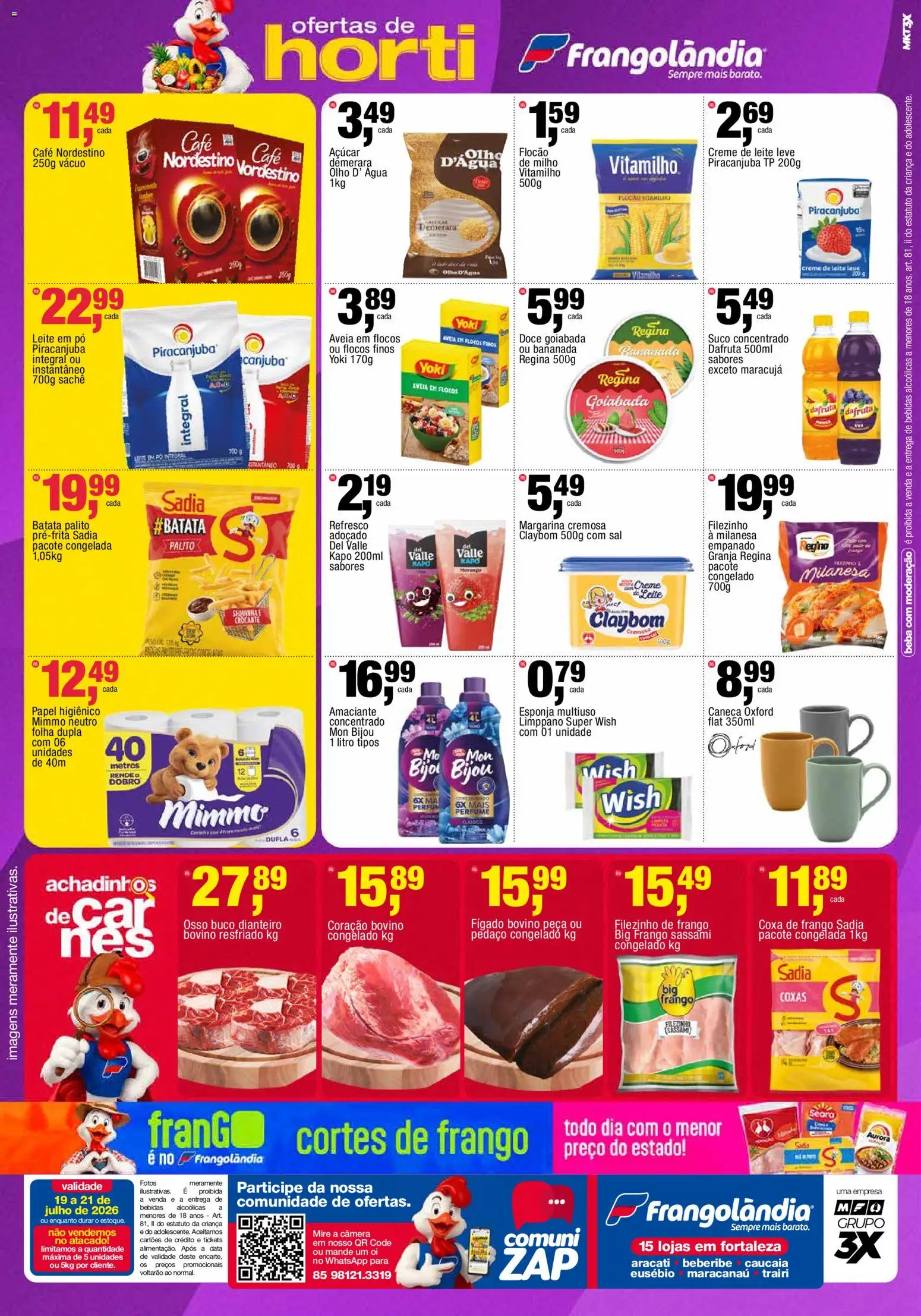 Frangolândia Folheto - válido de 19/07/2026 | Página: 2 | Produtos: Café, Açúcar, Frango, Papel higiênico