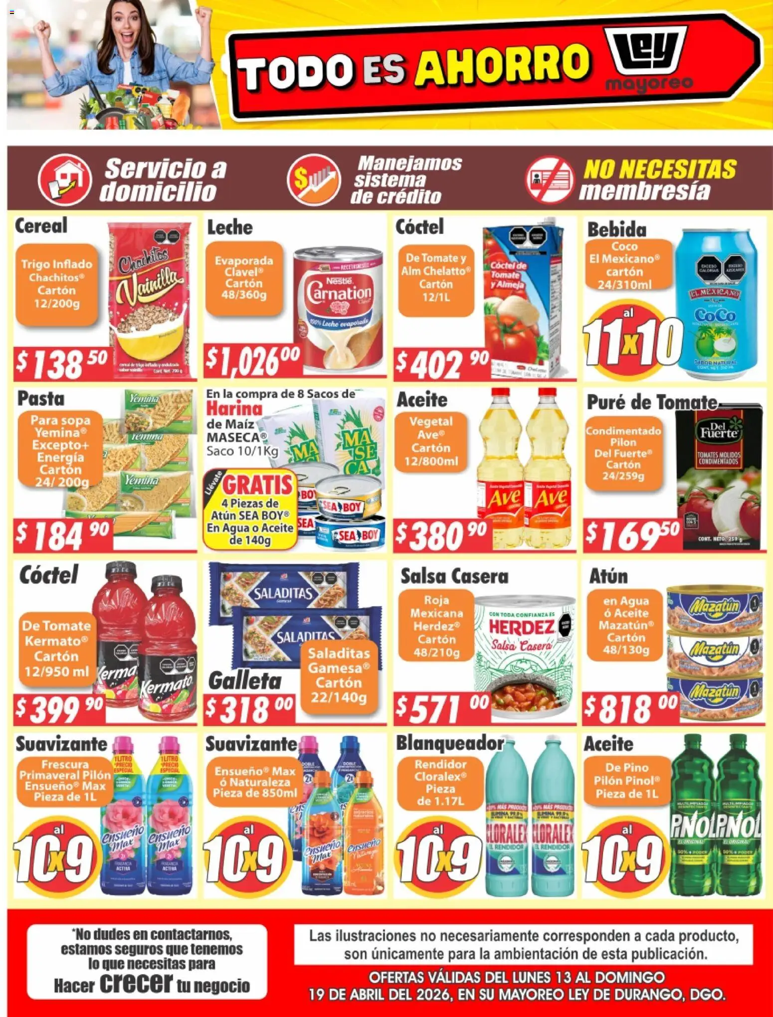 Nuevas ofertas de Casa Ley válidas en toda la República Mexicana desde el 13.04.2026. ¡Encuentra las mejores ofertas en Casa Ley folleto! | Página: 2 | Productos: Maíz, Sopa, Pasta, Tomates