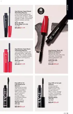 Preview of fmg Glimmer SuperExtend Nourishing Mascara, Long-wearing lengthening formula with vitamin E, argan and coconut oils. Won't clump, smudge or flake. Formulated without sulfates and talc. 7 ml Black 284-087 Brown Black 721-510 from shop Avon valid from 23.04.2026 | Page: 13 | Products: Mascara, Soap, Oil