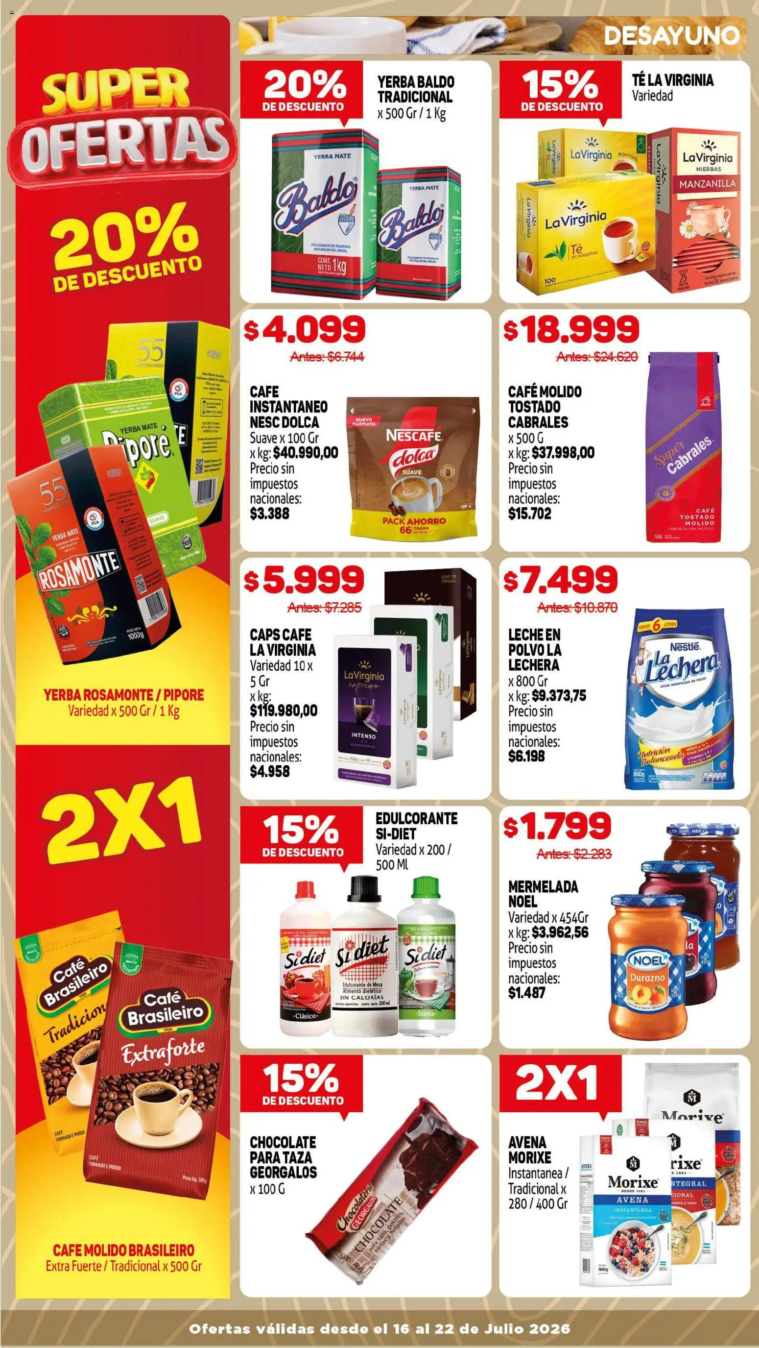 Makro ofertas │ válido desde el 16/07/2026 | Página: 8 | Productos: Leche en polvo, Taza, Edulcorante, Té