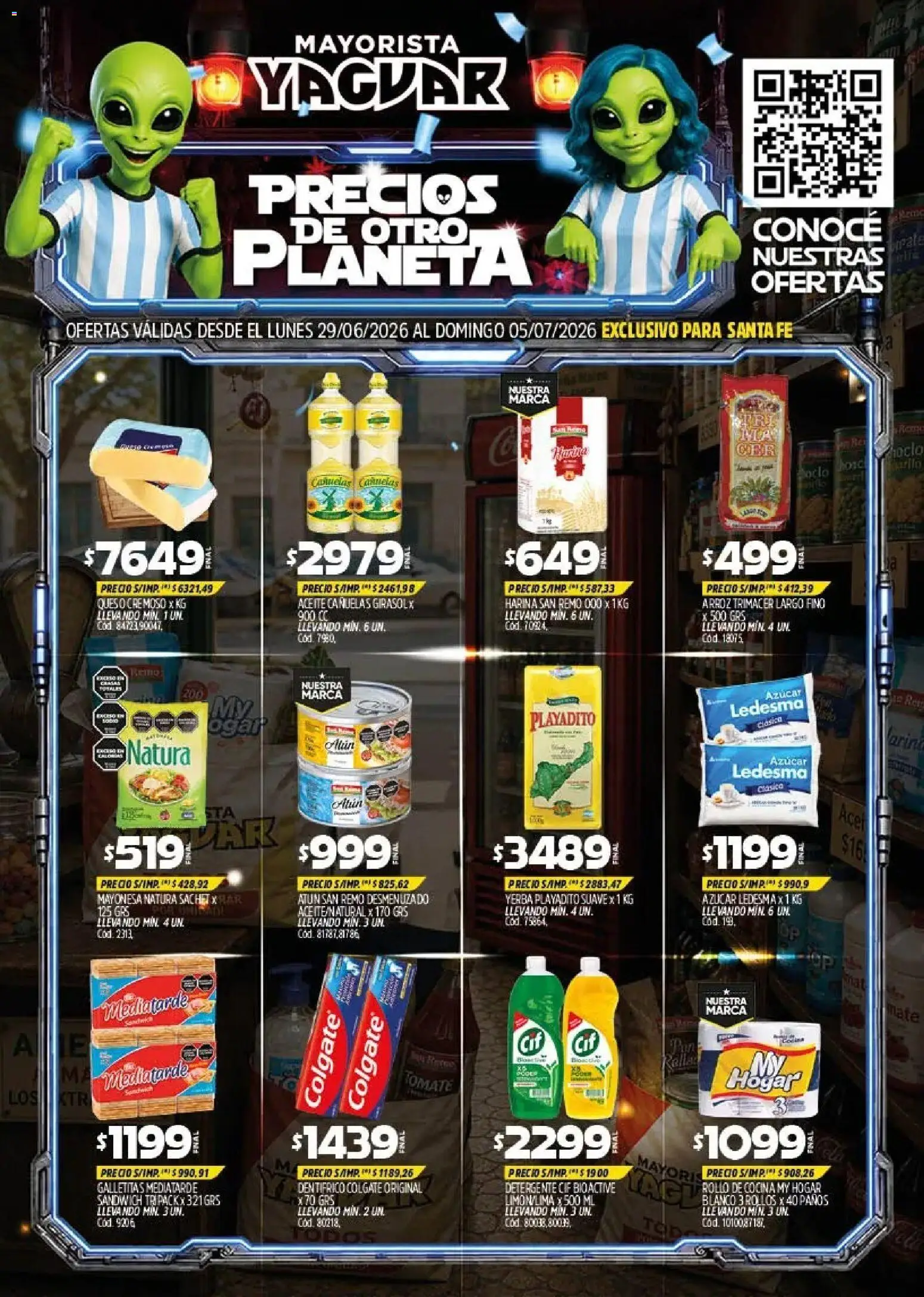 Yaguar - Oferta Semanal Santa Fé │ válido desde el 29/06/2026 | Página: 1 | Productos: Mate, Azucar, Atún, Queso