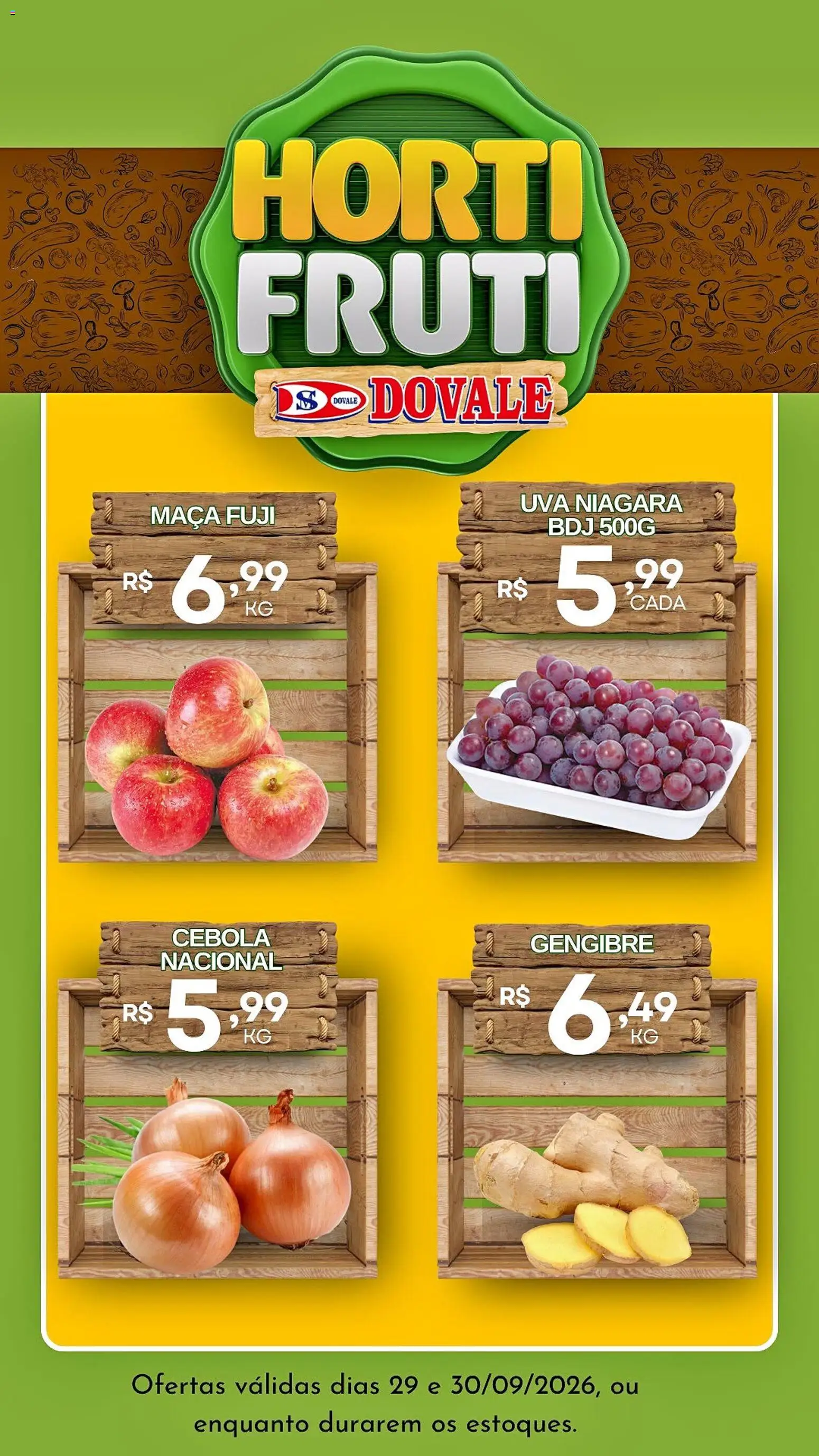 Dovale Folheto - válido de 29/09/2026 | Página: 3 | Produtos: Cebola, Gengibre, Uva
