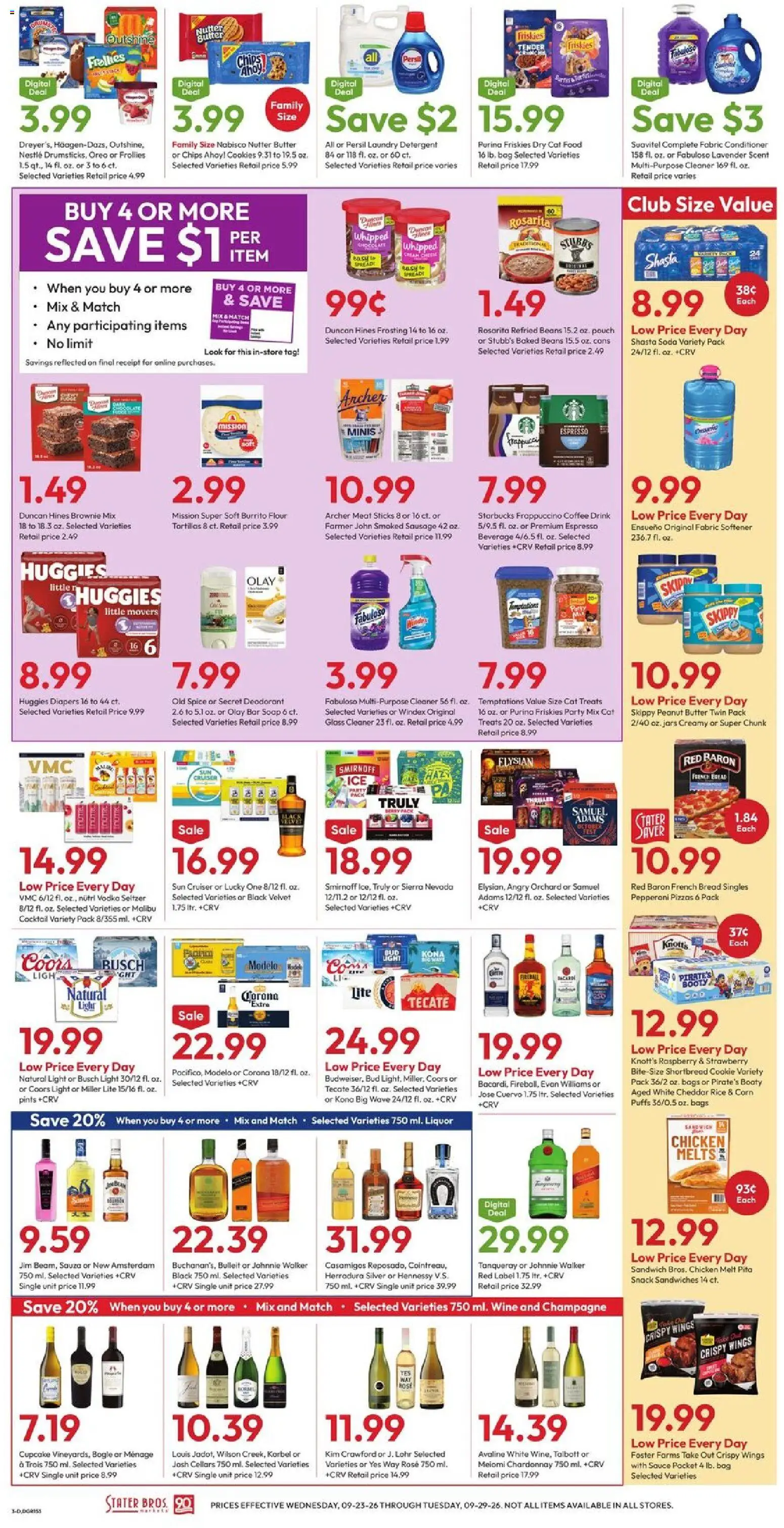 Stater Bros Weekly Ad - valid from 09/23/2026 | Page: 3 | Products: Conditioner, Deodorant, Peanut butter, Beans