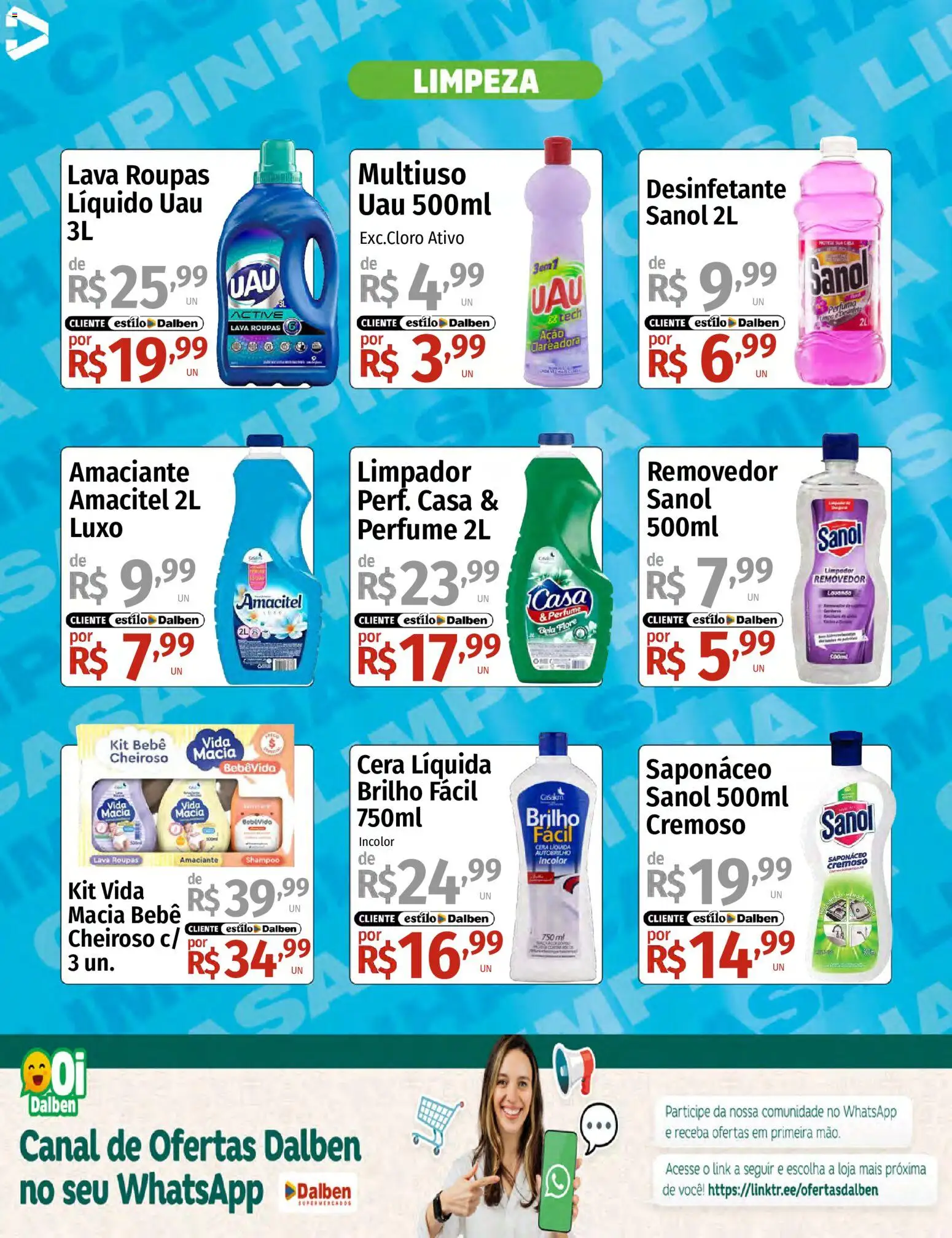 Supermercado Dalben Folheto - válido de 11.05.2026 | Página: 3 | Produtos: Shampoo, Saponáceo, Cera, Desinfetante