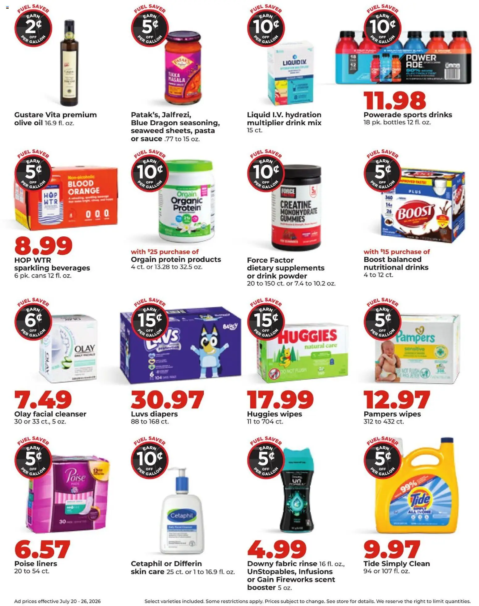 HyVee Weekly Ad - valid from 07/20/2026 | Page: 10 | Products: Powder, Oil, Pasta, Sauce