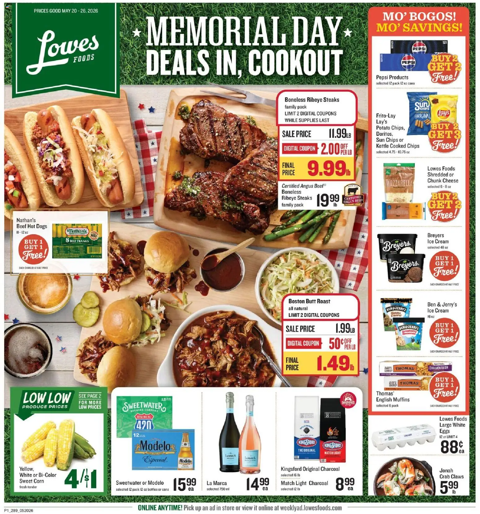 Lowes Foods Weekly Ad - GA - valid from 20.05.2026 | Page: 5 | Products: Corn, Cheese, Cream, Hot Dogs