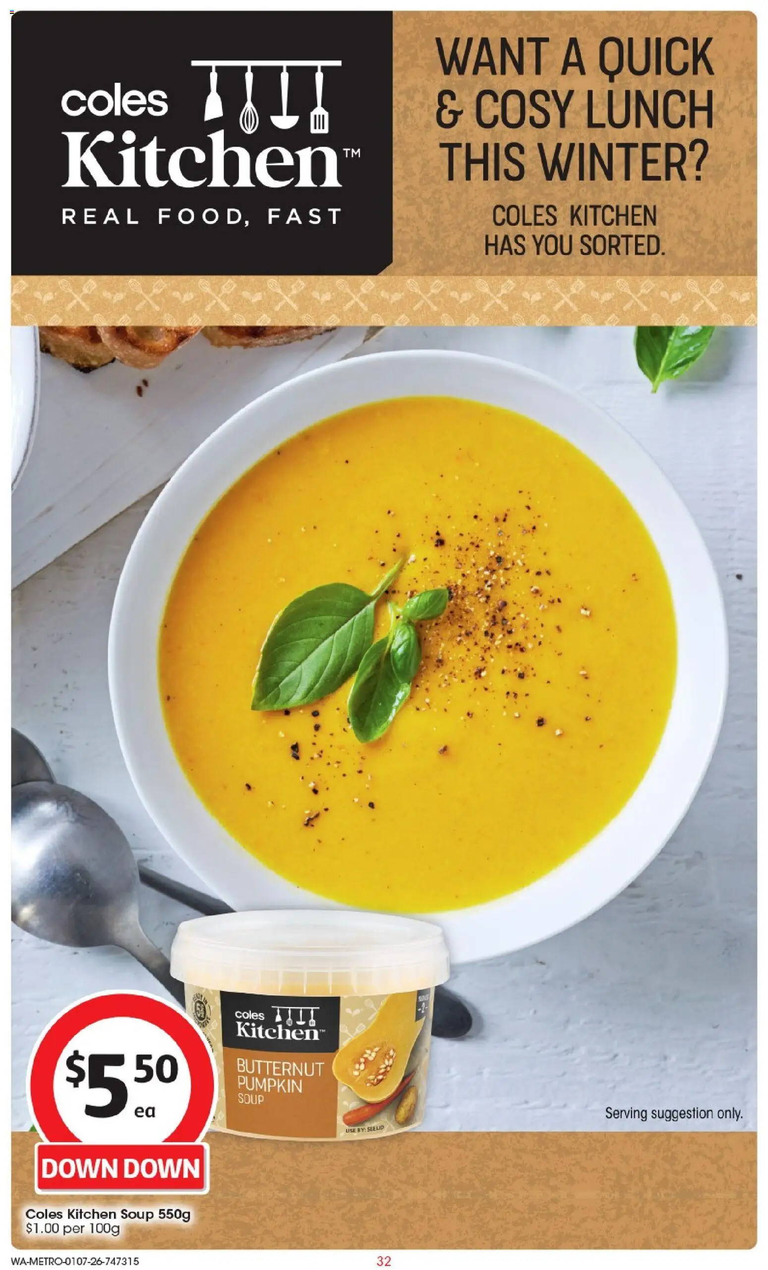 Coles catalogue - valid from 01/07/2026 | Page: 32 | Products: Soup, Pumpkin