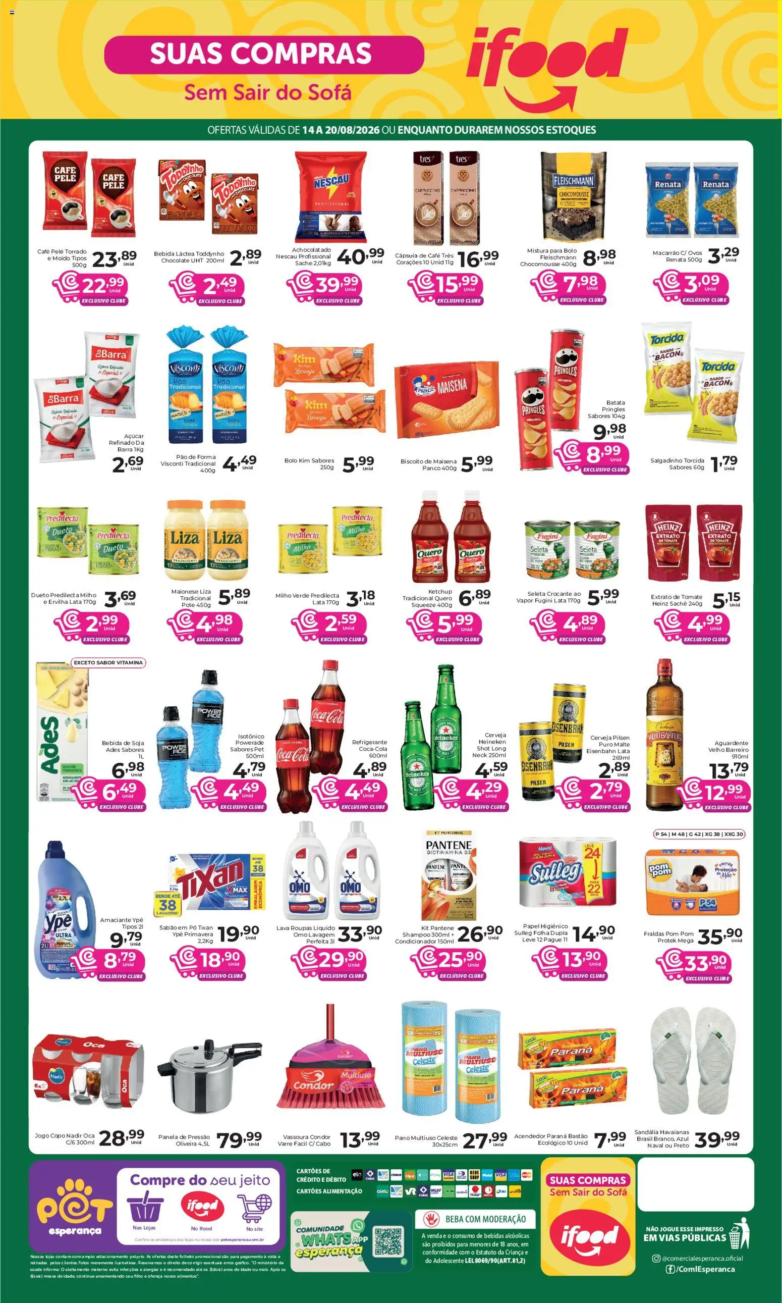 Comercial Esperança Folheto - válido de 14/08/2026 | Página: 2 | Produtos: Tomate, Pão, Macarrão, Amaciante