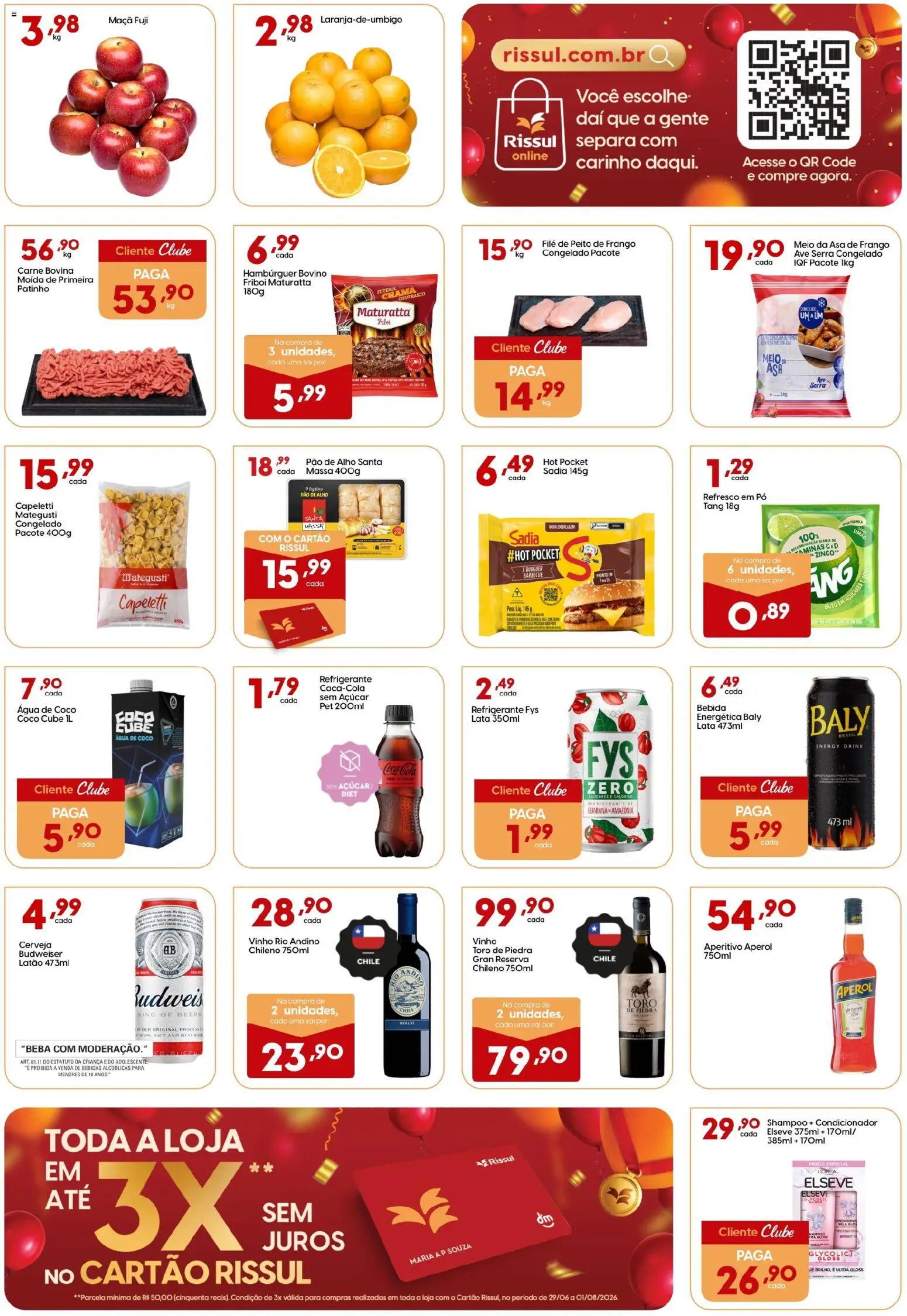 Rissul Folheto - válido de 13/07/2026 | Página: 3 | Produtos: Pó, Pao de alho, Cola, Cerveja