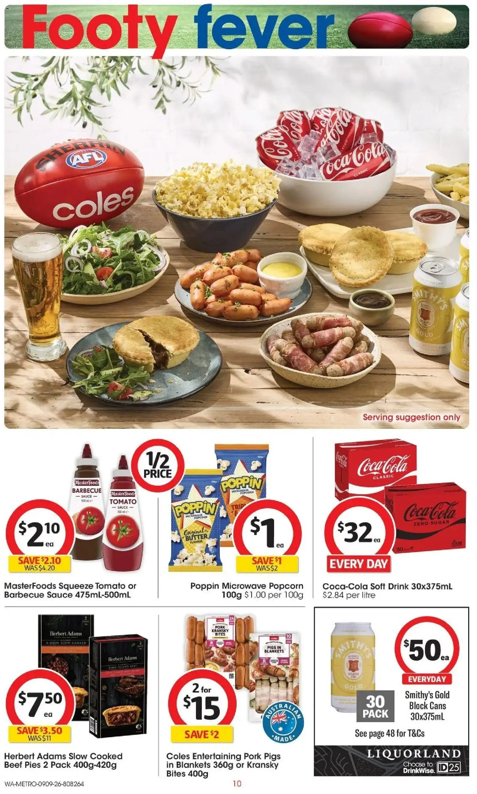 Coles catalogue - valid from 09/09/2026 | Page: 10 | Products: Butter, Beer, Pork, Popcorn