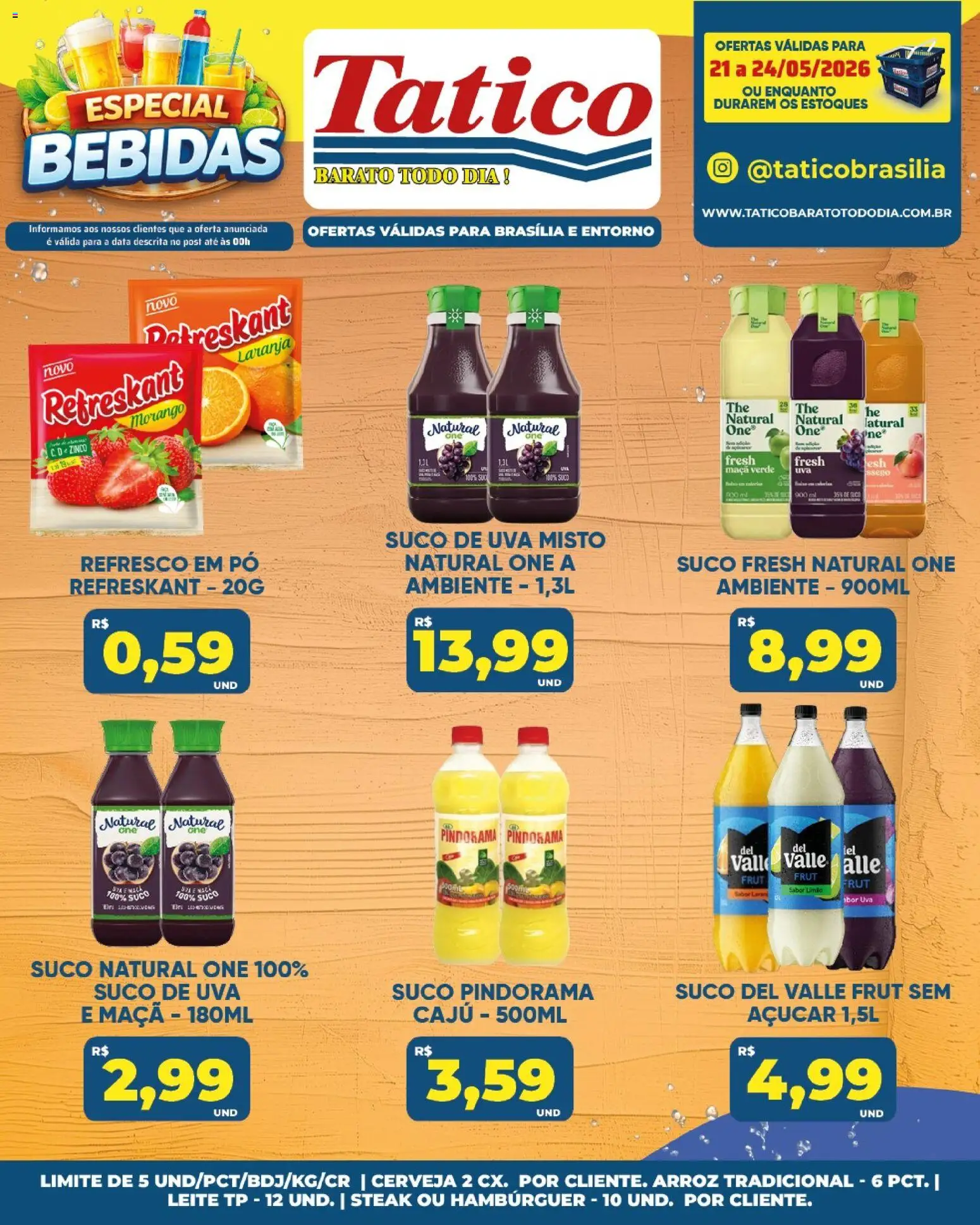 Tatico Folheto - válido de 22.05.2026 | Página: 27 | Produtos: Caju, Refresco, Suco, Hambúrguer