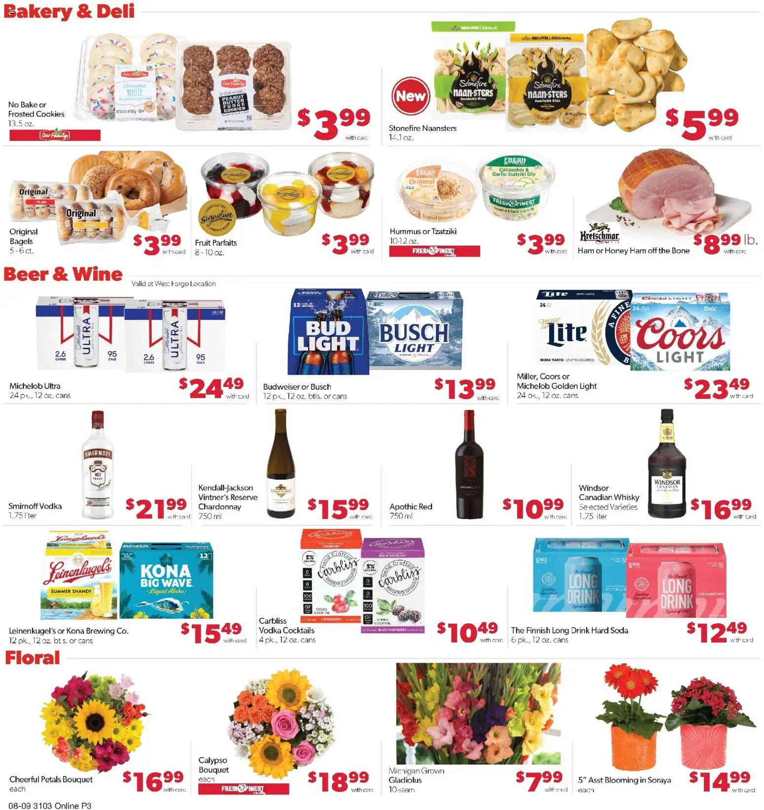 Family Fare Weekly Ad - ND - valid from 08/09/2026 | Page: 8 | Products: Bakery, Cucumber, Butter, Wine