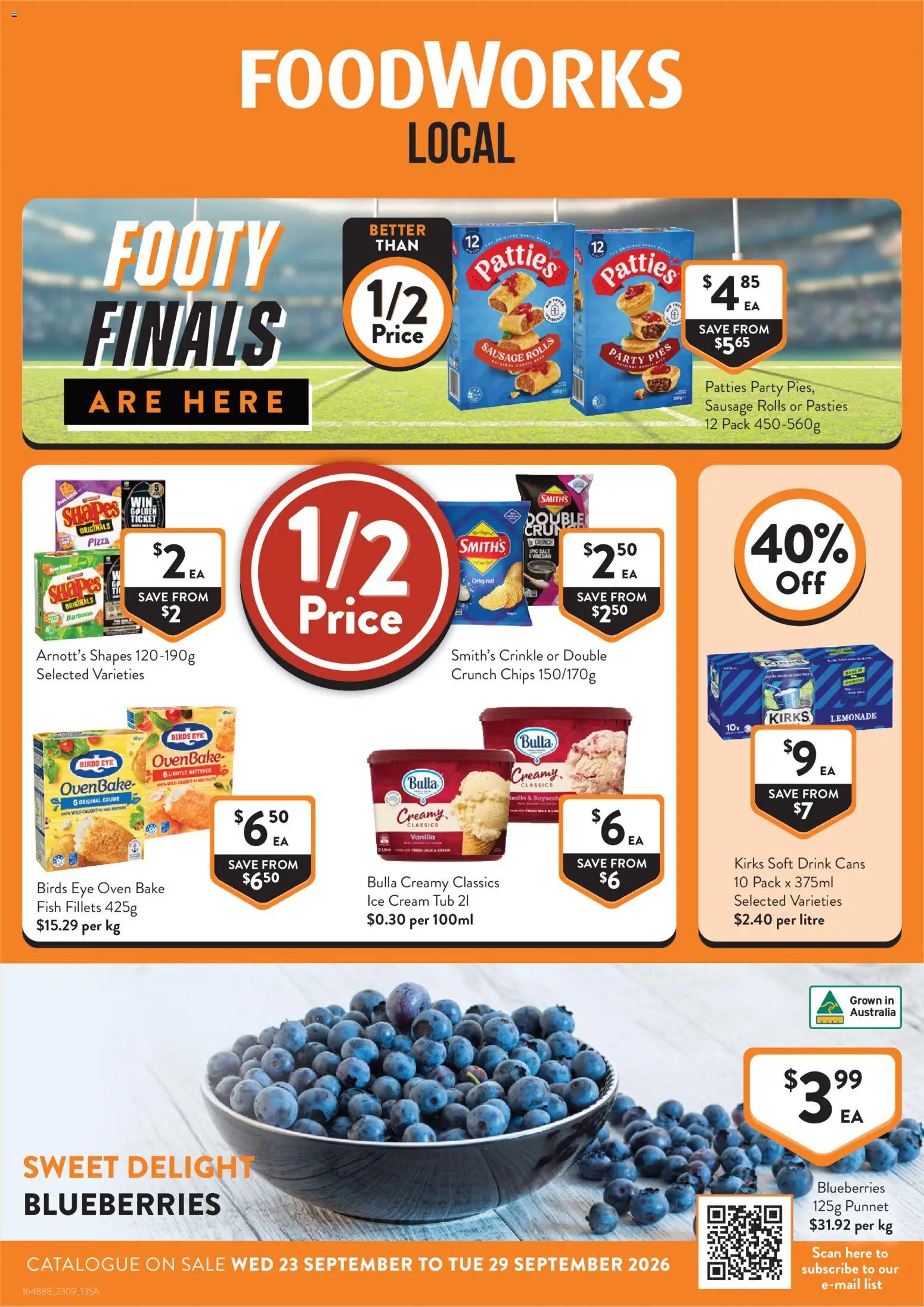 Foodworks catalogue - valid from 23/09/2026 | Page: 1 | Products: Fish, Ice cream, Ice, Lemonade