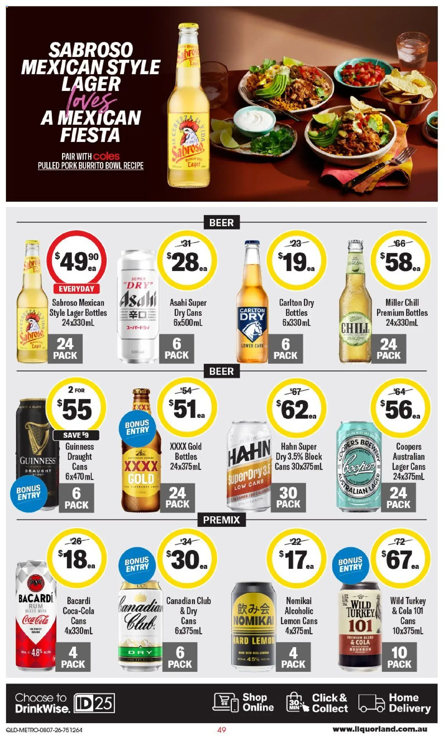 Coles catalogue - valid from 08/07/2026 | Page: 49 | Products: Beer, Pork, Lemon, Turkey