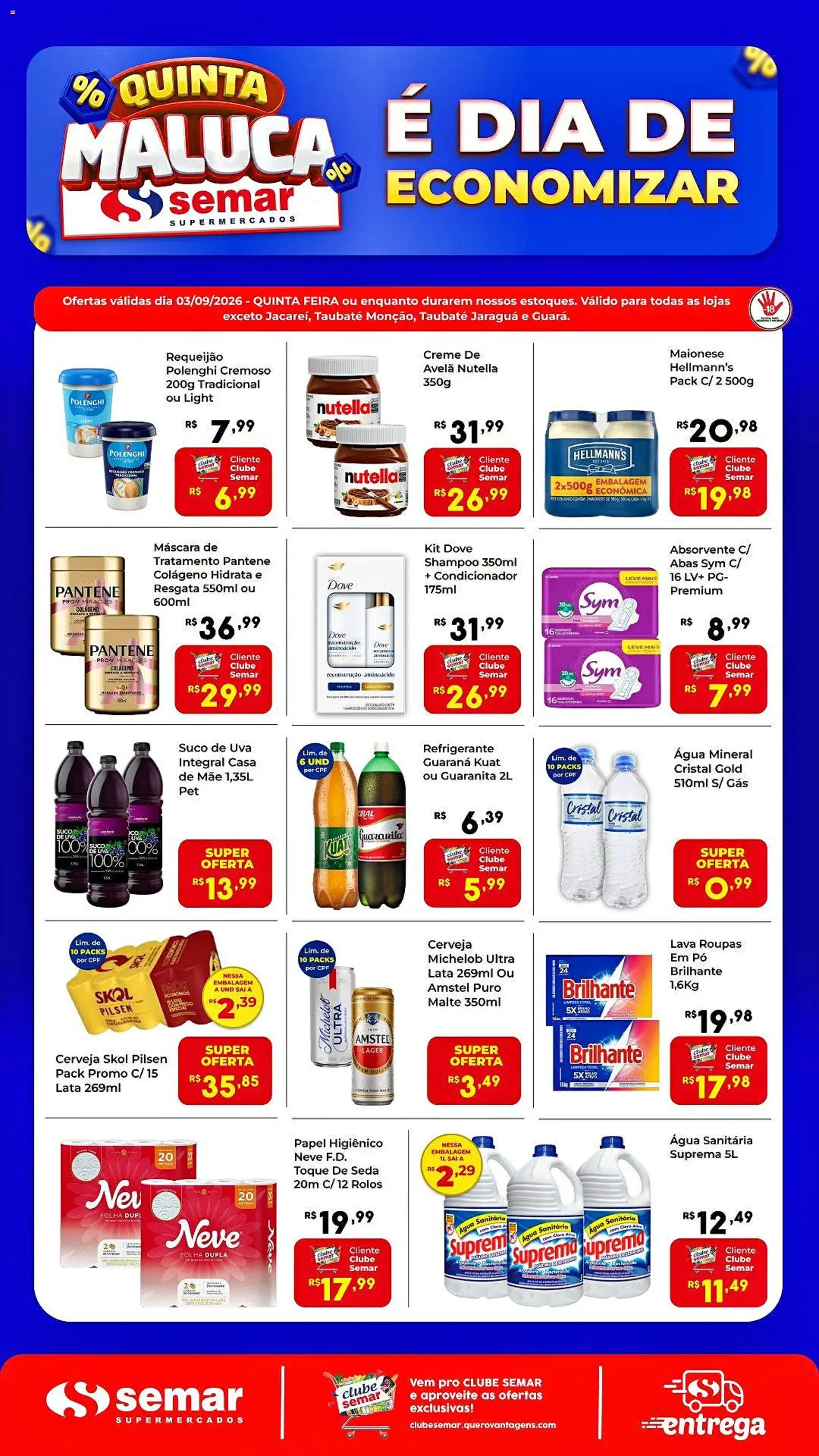 Semar Supermercado Folheto - válido de 03/09/2026 | Página: 1 | Produtos: Shampoo, Colágeno, Cerveja, Refrigerante