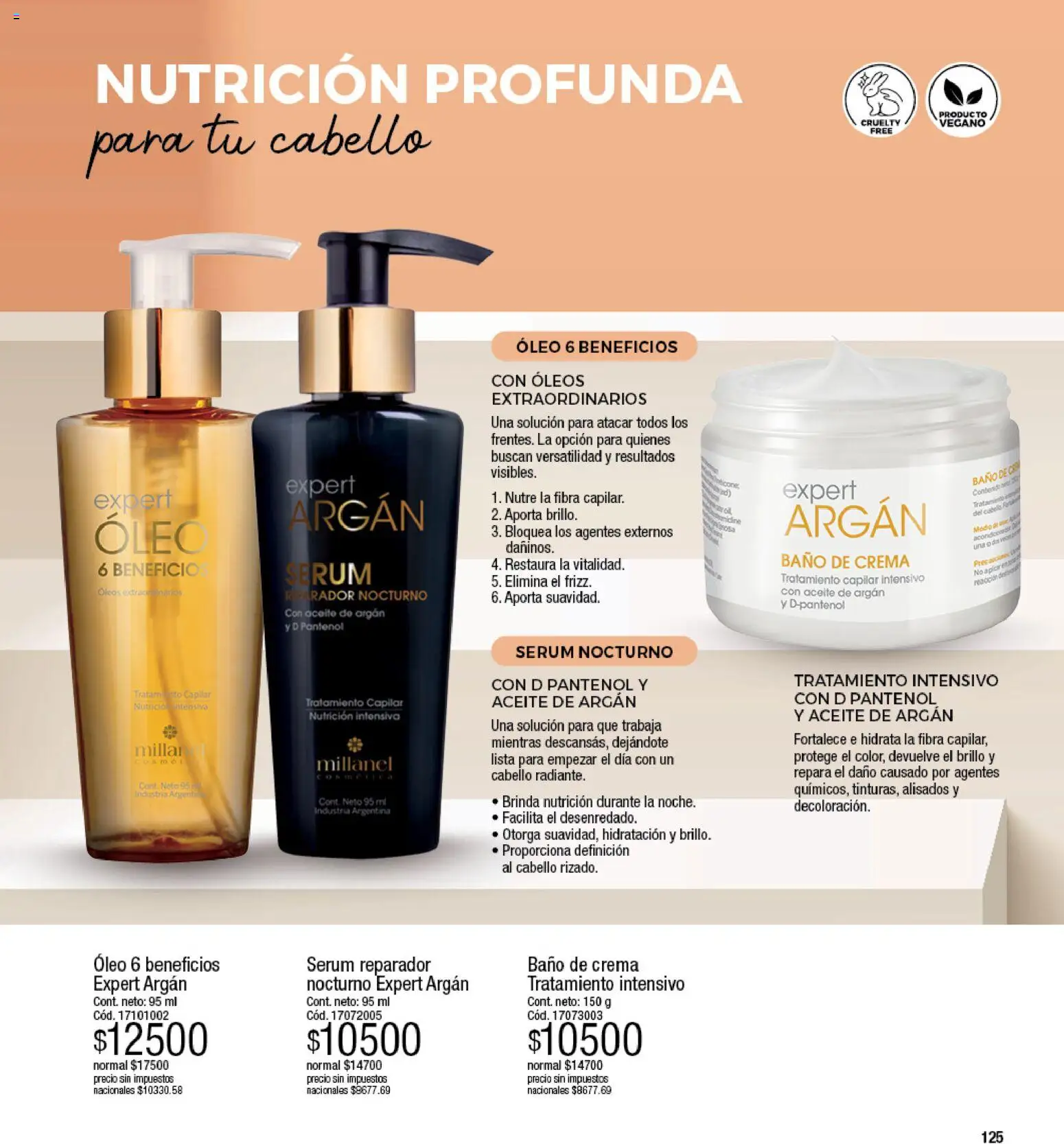 Millanel - Catálogo │ válido desde el 17/08/2026 | Página: 125 | Productos: Baño, Aceite, Serum, Crema