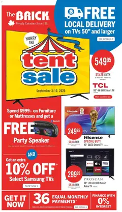 Preview of The Brick - Tent sale from shop The Brick valid from Sep 3, 2026