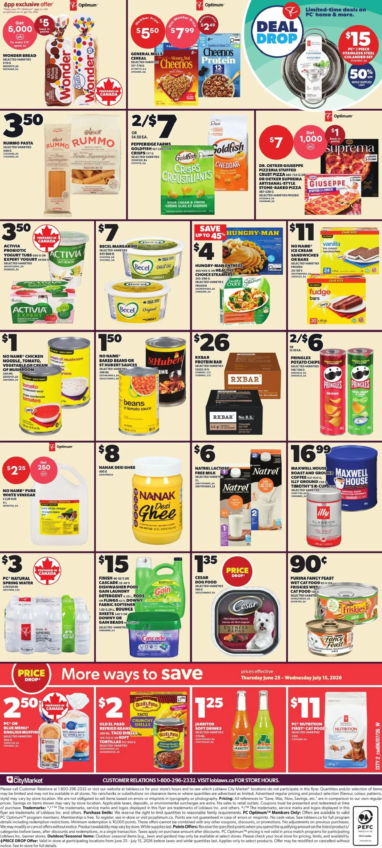 Loblaws flyer valid from Jul 9, 2026 | Page: 2 | Products: Sour cream, Butter, Cheese, Yogurt