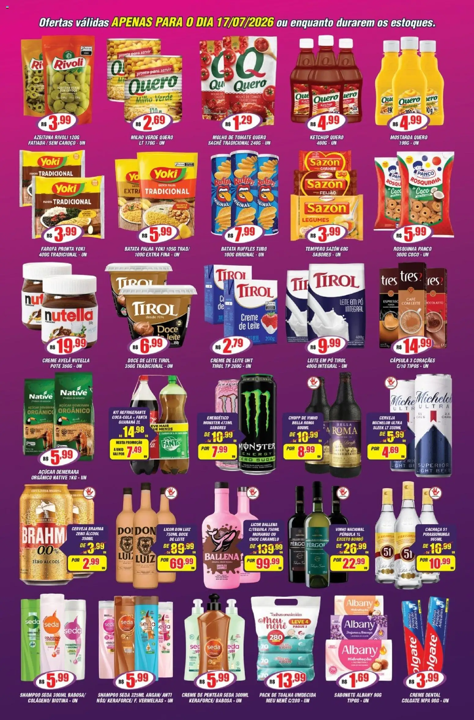 Violeta Supermercados Folheto - válido de 17/07/2026 | Página: 3 | Produtos: Feijão, Guaraná, Milho verde, Doce de leite