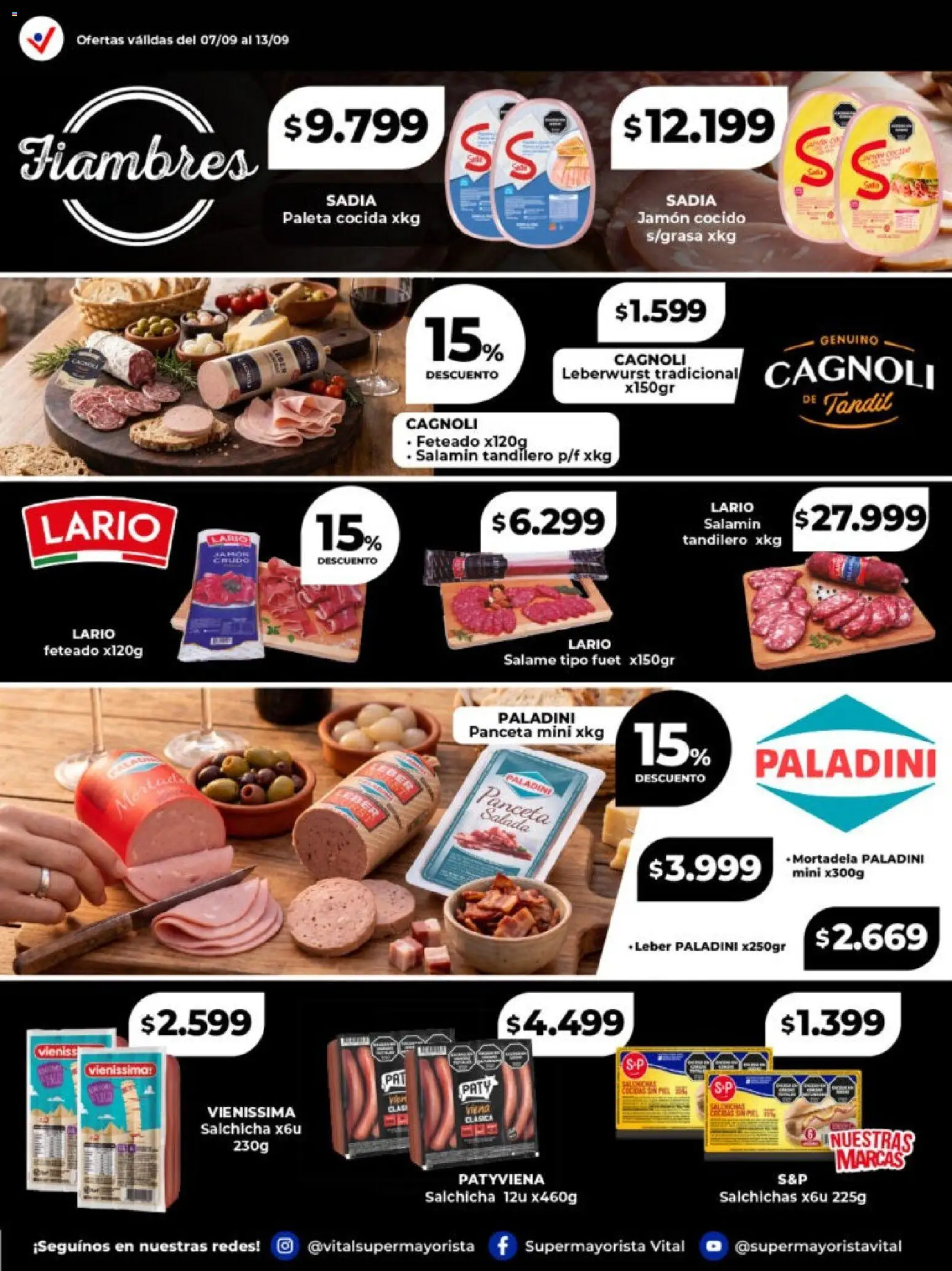 Vital - Especial de frescos │ válido desde el 07/09/2026 | Página: 9 | Productos: Jamón cocido, Panceta, Salchicha, Jamón
