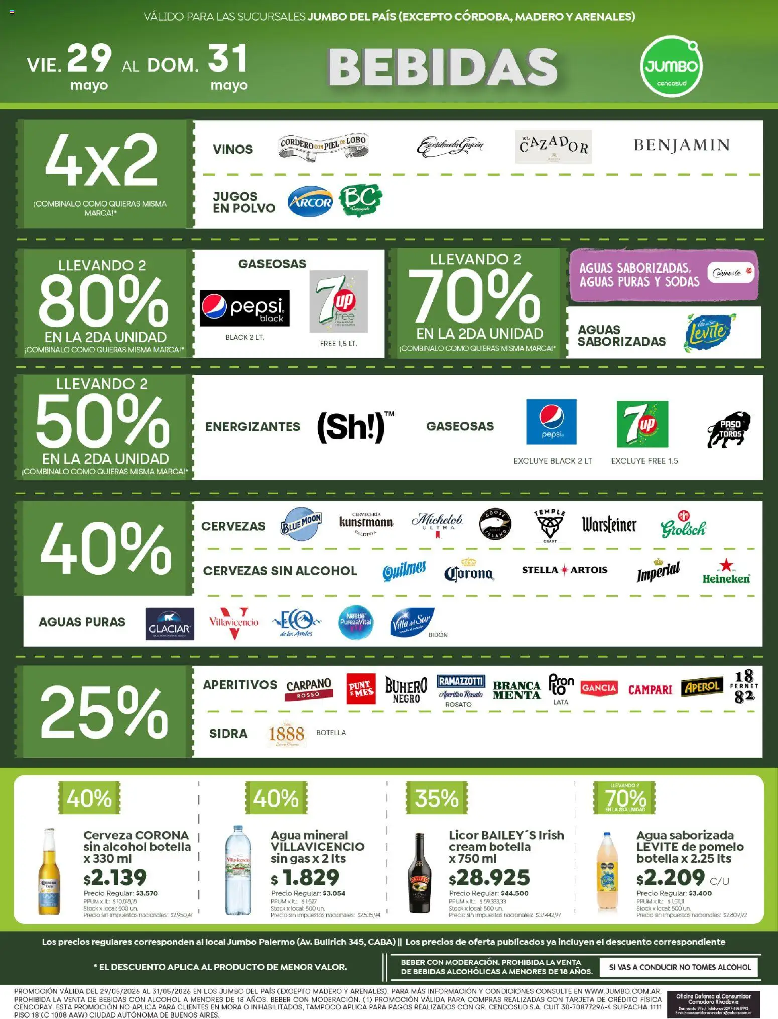 Jumbo ofertas │ válido desde el 29.05.2026 | Página: 5 | Productos: Botella, Fernet, Pomelo, Agua saborizada