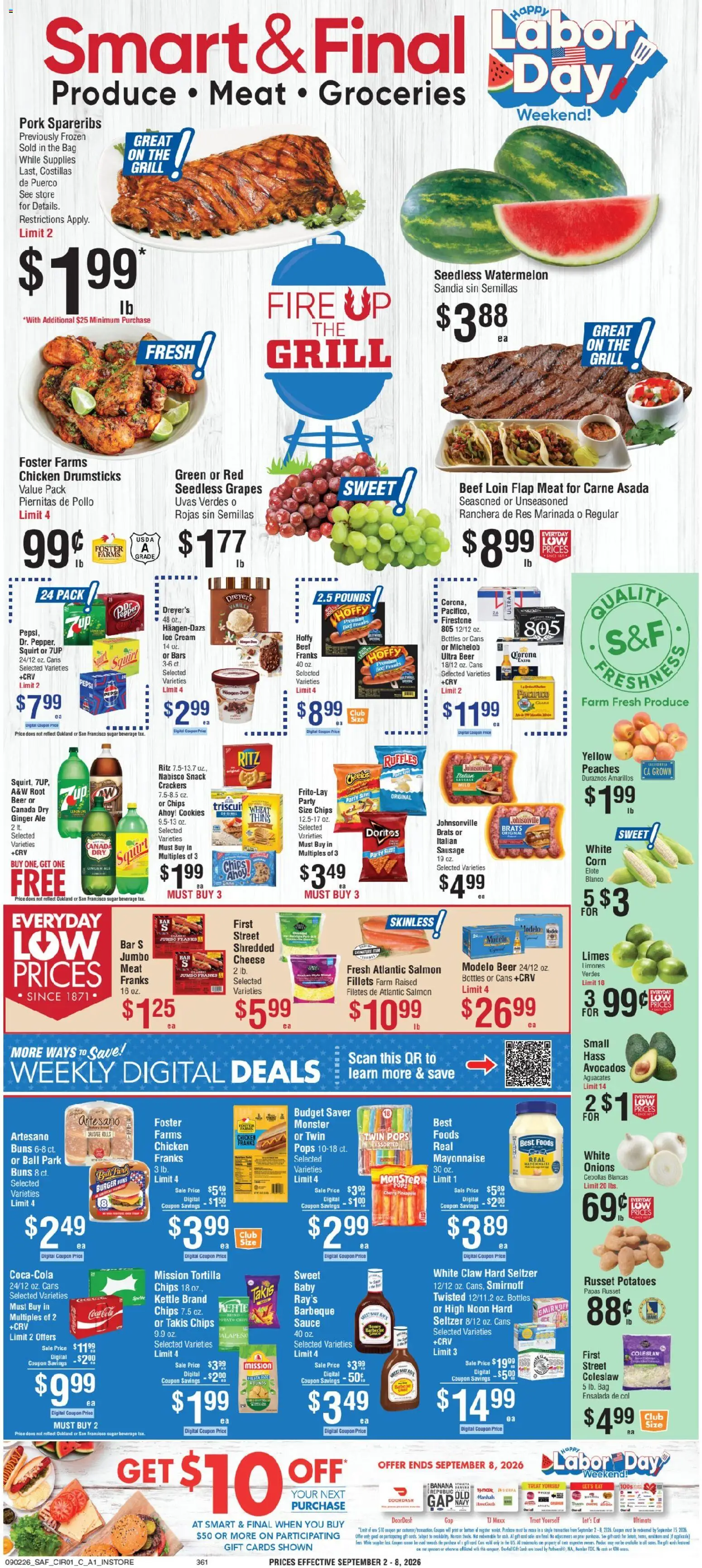 Smart & Final Weekly Ad - valid from 09/02/2026 | Page: 1 | Products: Ginger, Chicken, Seedless grapes, Kettle